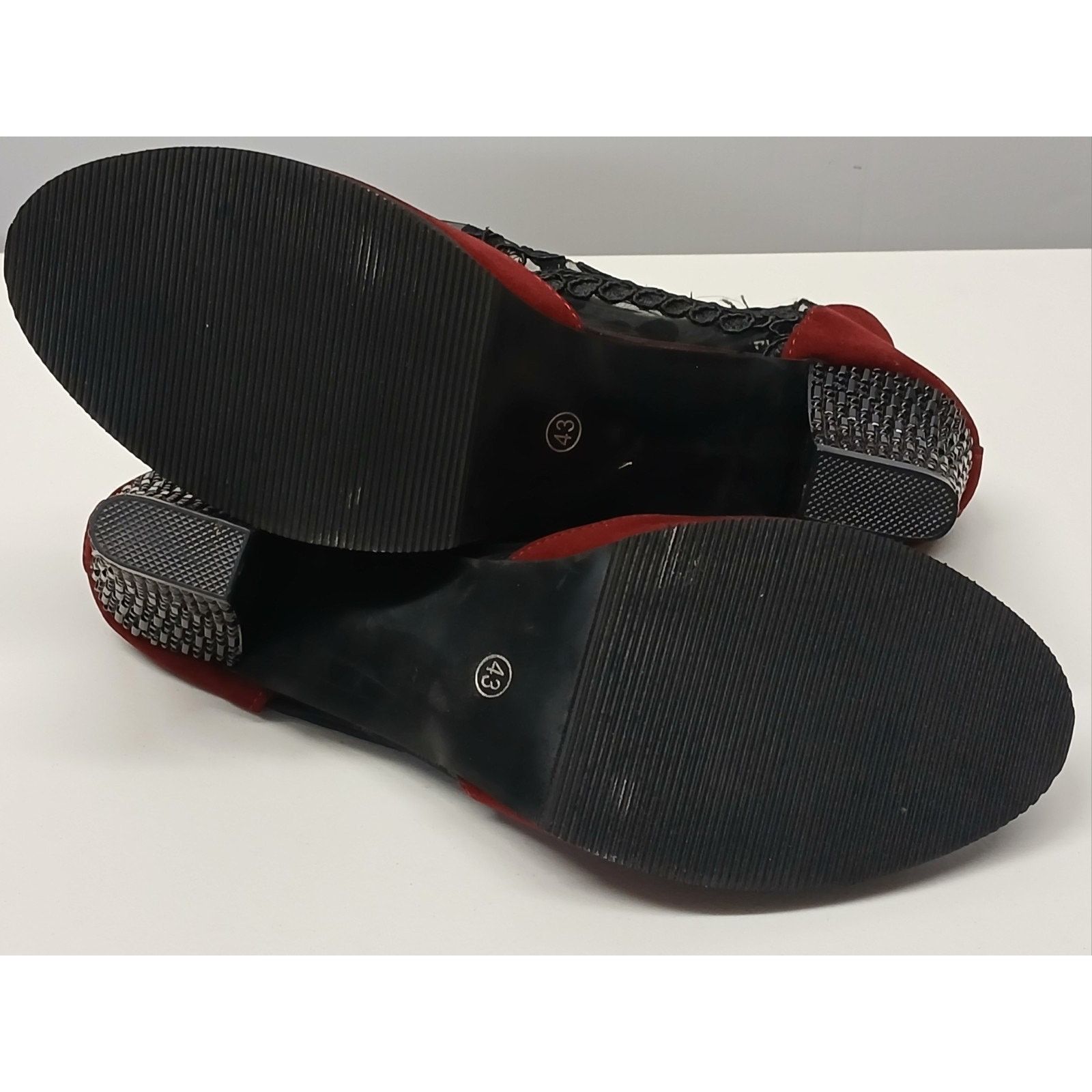 Other Multicolor (9.5) Peep-Toe Lace Accent Ankle Bootie Heels Size US 9.5 / IT 39.5 - 6 Thumbnail