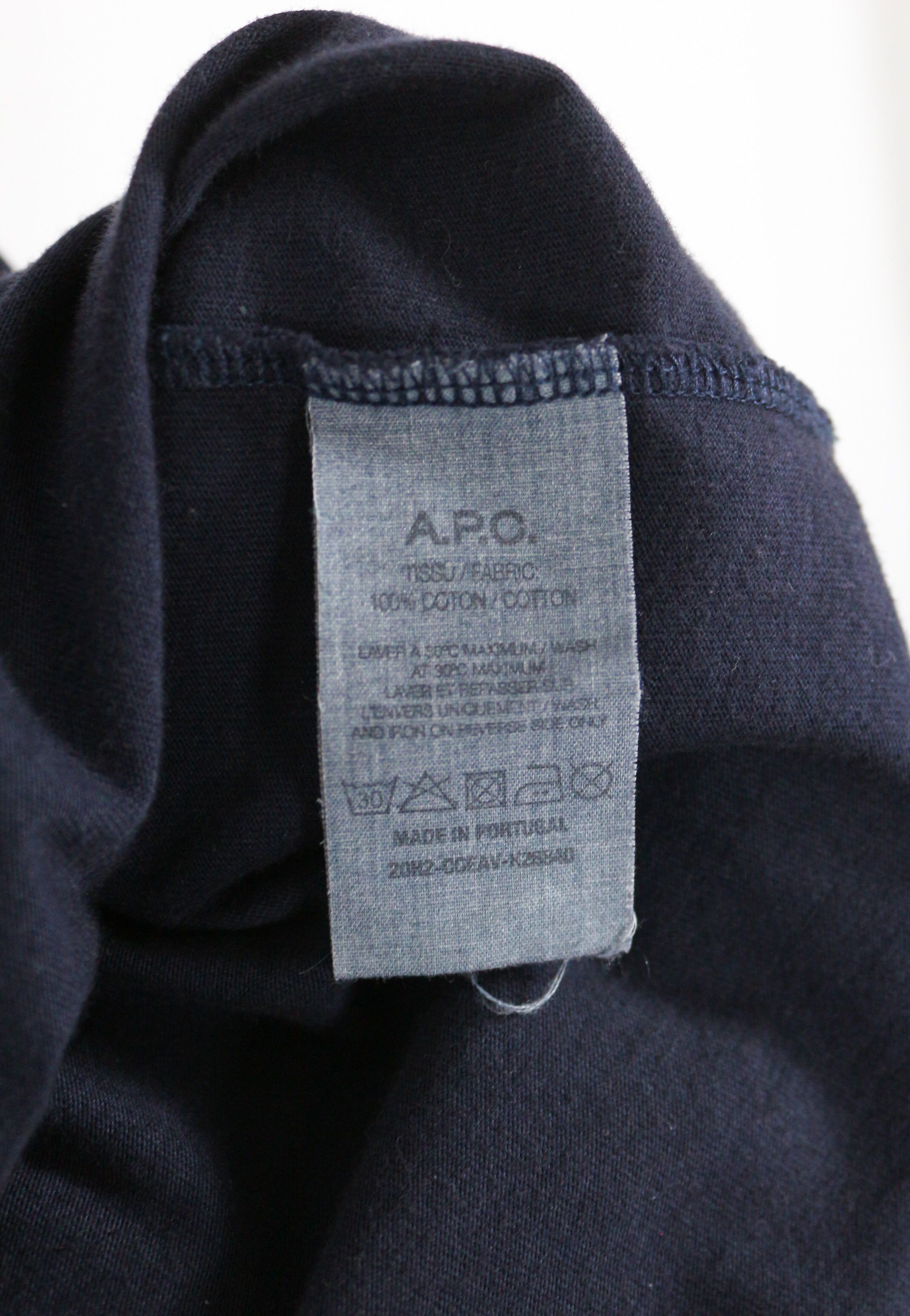 A.P.C. A.P.C. Rue Madame Paris Garment Dyed Logo T-shirt Tee Size US M / EU 48-50 / 2 - 4 Thumbnail