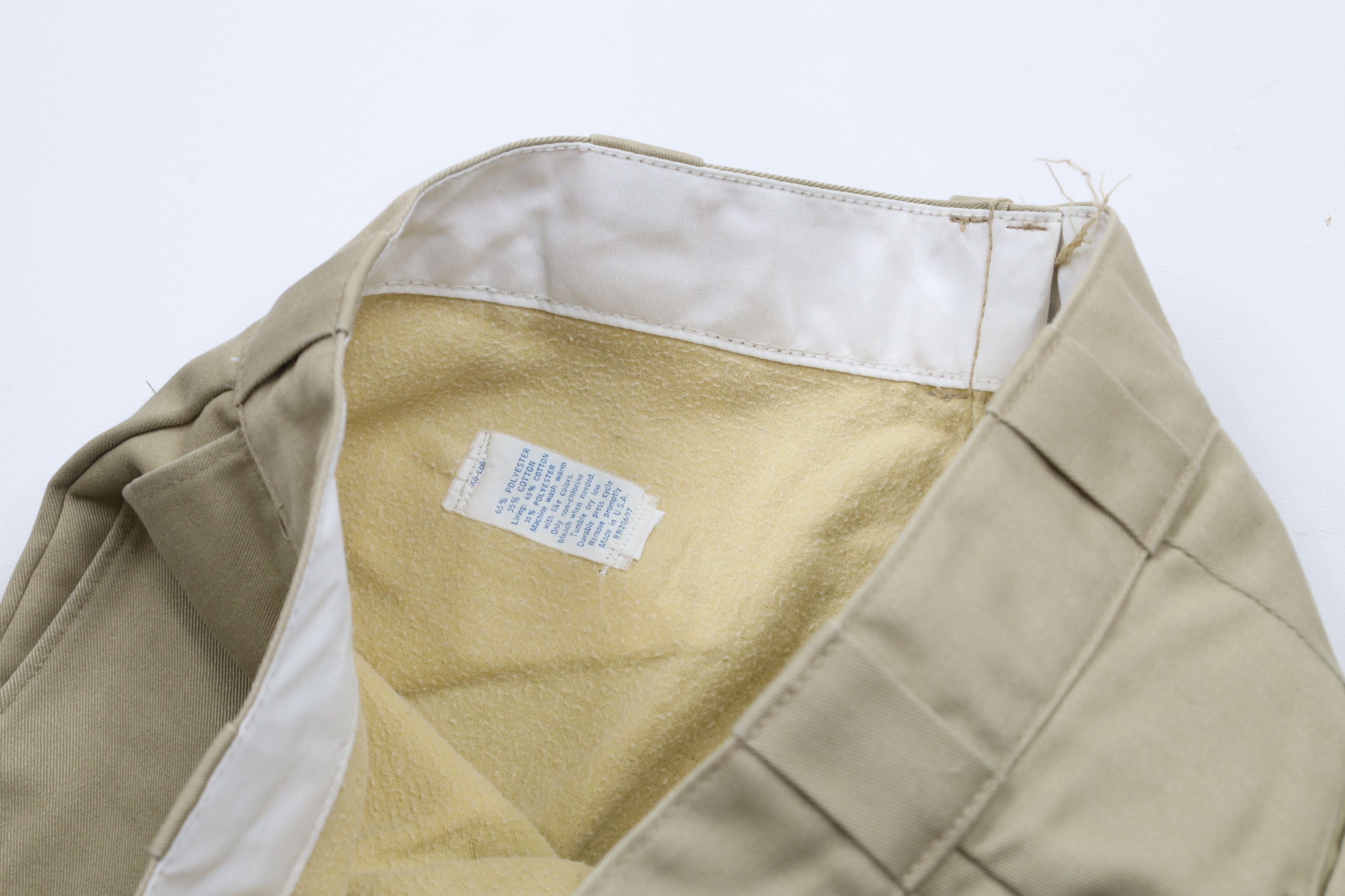 Dickies × Vintage Vintage 70s Dickies Lined Wide Leg Workwear Pants USA Beige Size US 32 / EU 48 - 10 Thumbnail