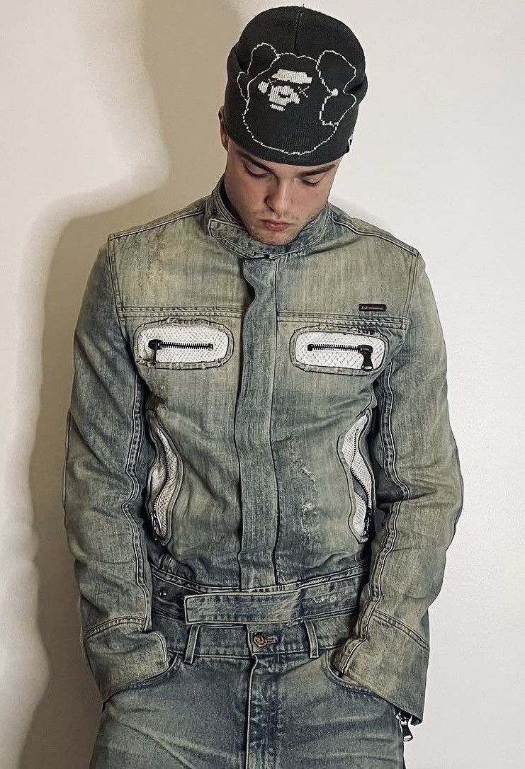 Dolce & Gabbana Dolce & Gabbana Croc Leather Panel Denim Jacket Archive Size US L / EU 52-54 / 3 - 1 Thumbnail