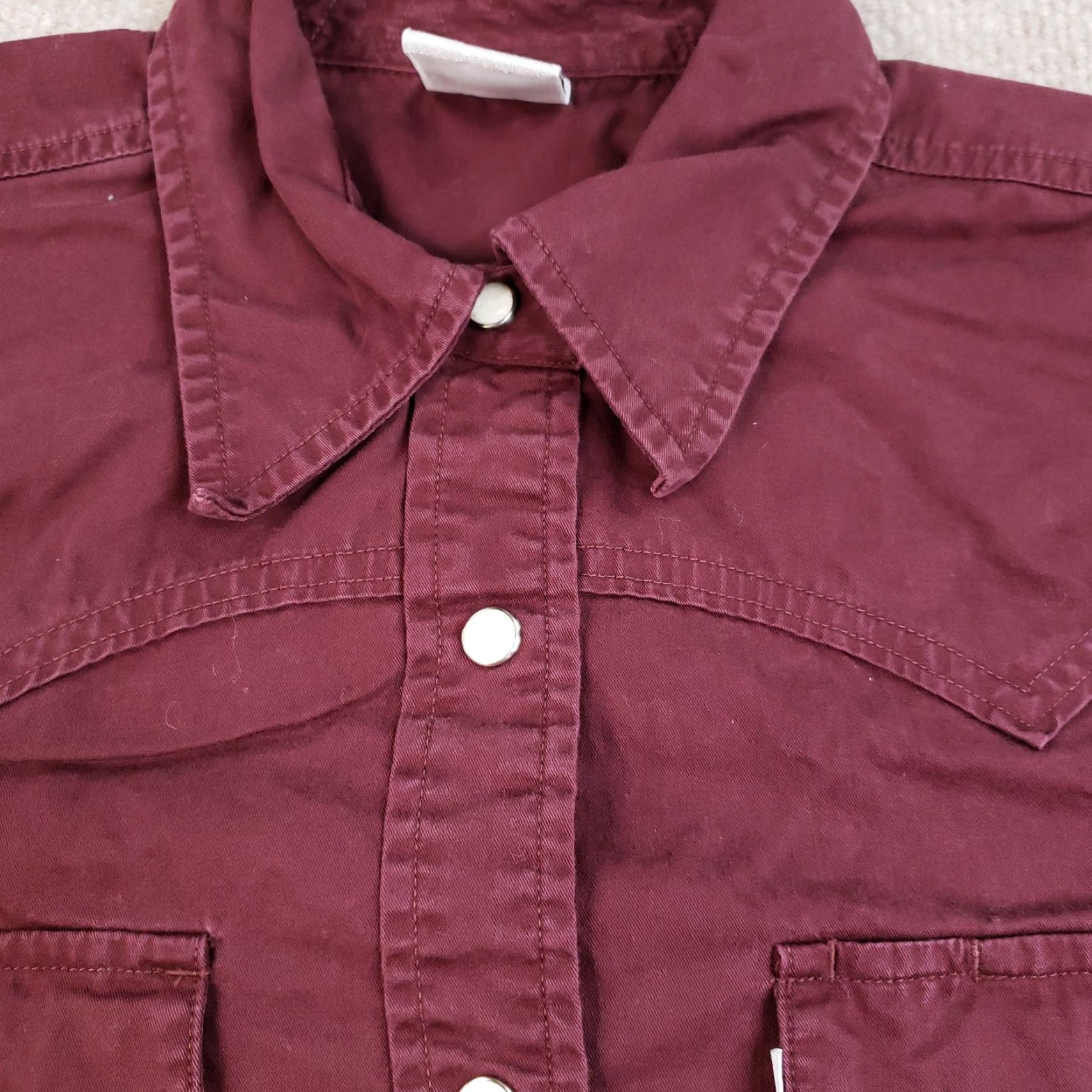 Carhartt Carhartt Women's Medium Red Pearl Snap Western Long Sleeve Button-Up Shirt Size M / US 6-8 / IT 42-44 - 7 Thumbnail