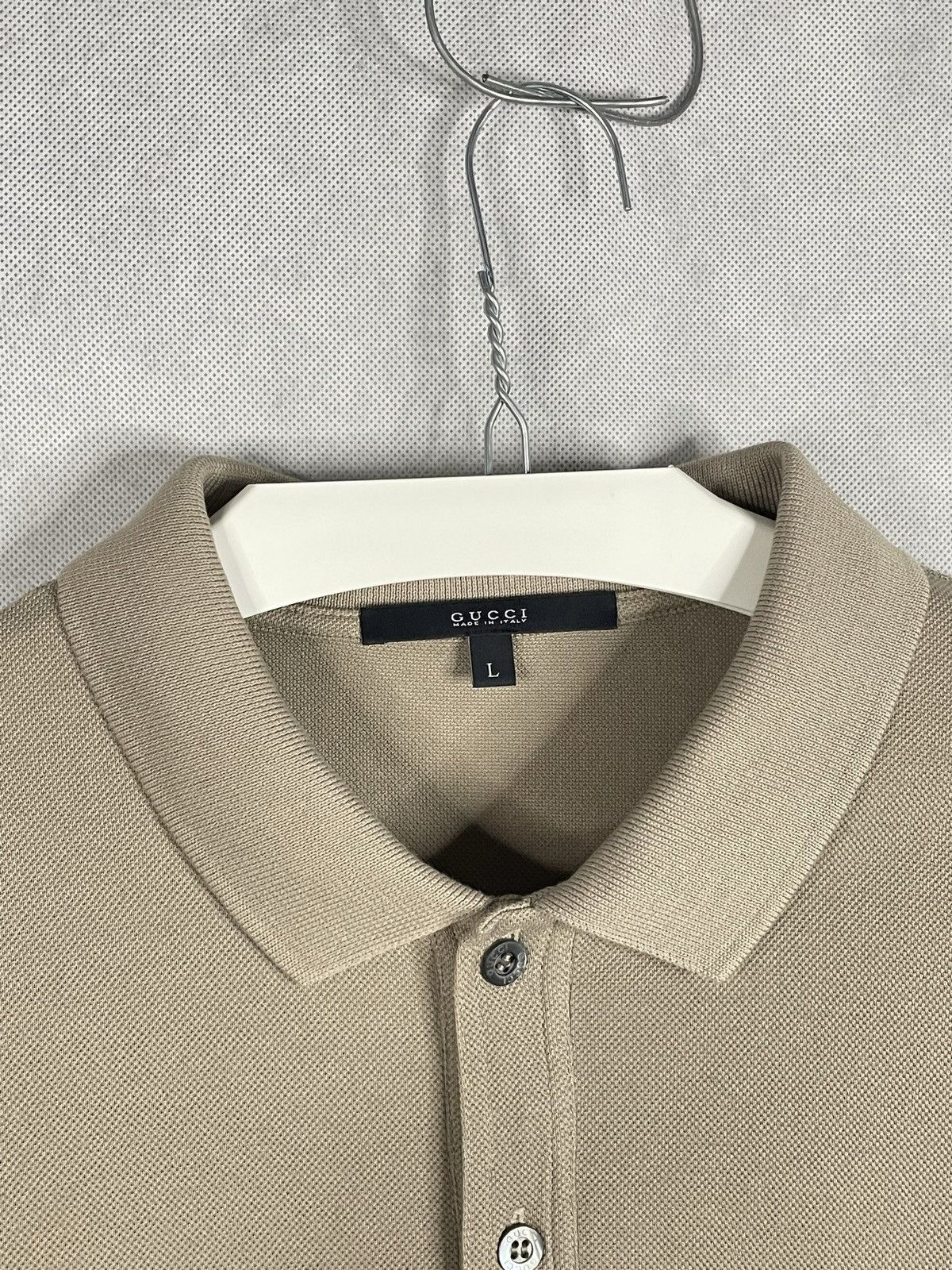 Designer × Gucci × Vintage Gucci Vintage Beige Polo Striped T-shirt Tee Designer Luxury Size US M / EU 48-50 / 2 - 6 Thumbnail