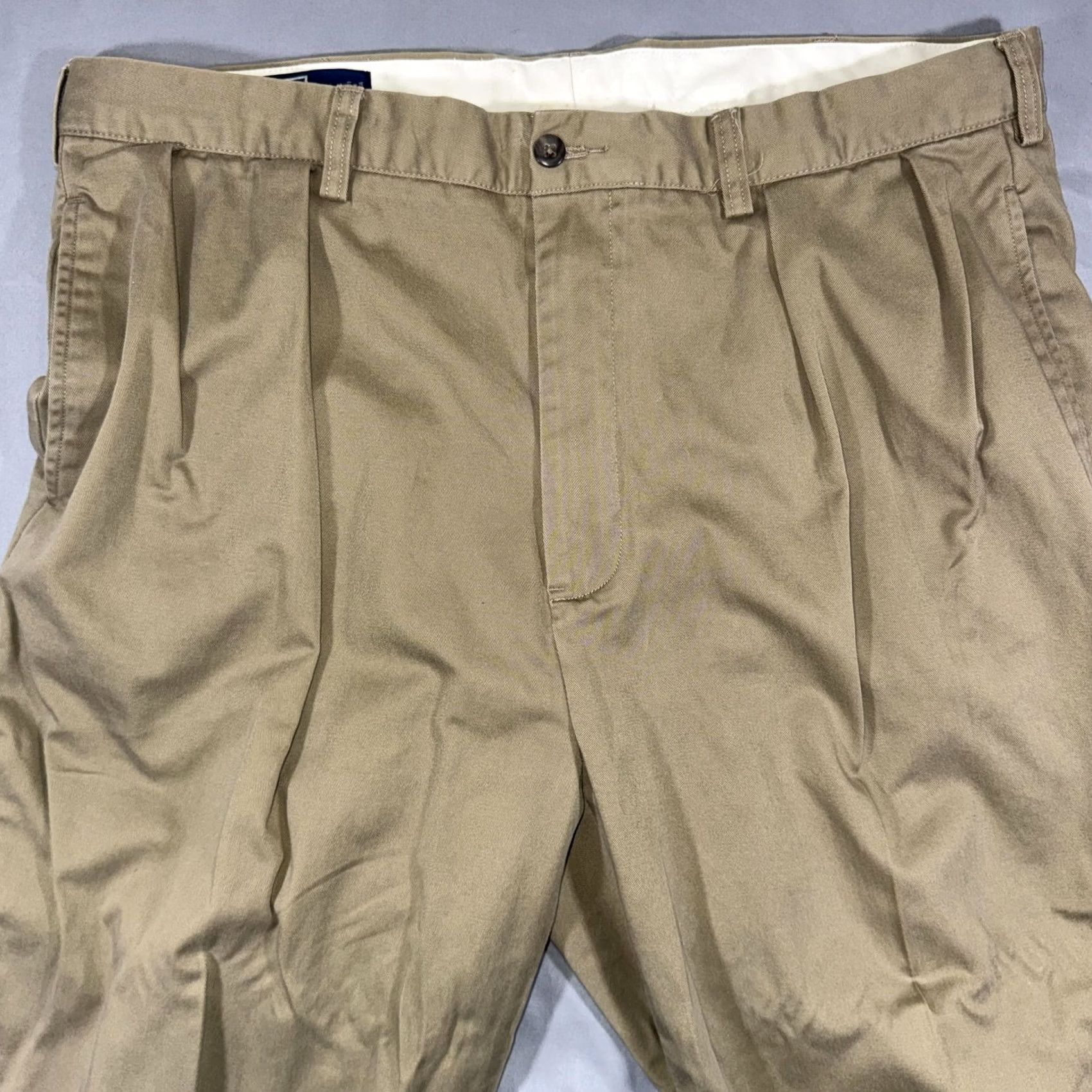 Polo Ralph Lauren VINTAGE Polo Ralph Lauren Andrew Pants Mens 38x32 Beige Pleated Cotton Chino Classic Fit Pants Size US M / EU 48-50 / 2 - 3 Thumbnail