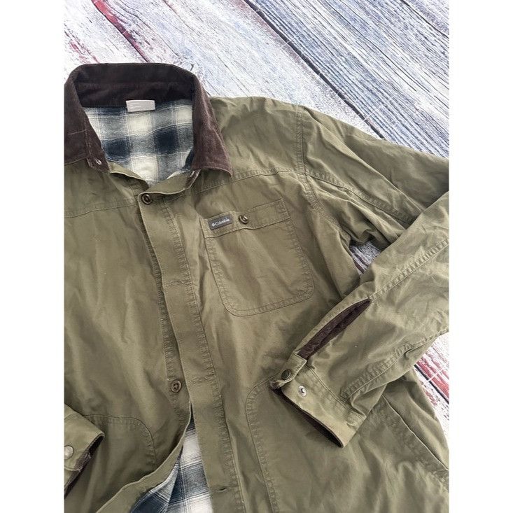 Columbia Columbia Outdoor Olive Utility Chore Jacket with Plaid Linin Size US L / EU 52-54 / 3 - 3 Thumbnail