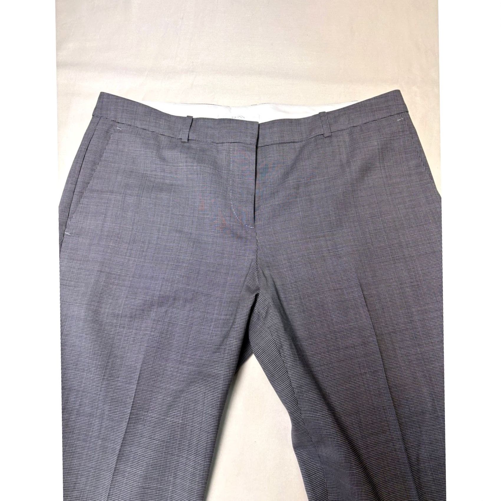 Hugo Boss HUGO BOSS Tamea13 Grey Virgin Wool Micro Check Dress Pants Womens US 4 W32 L32 Size 27" / US 4 / IT 40 - 2 Thumbnail