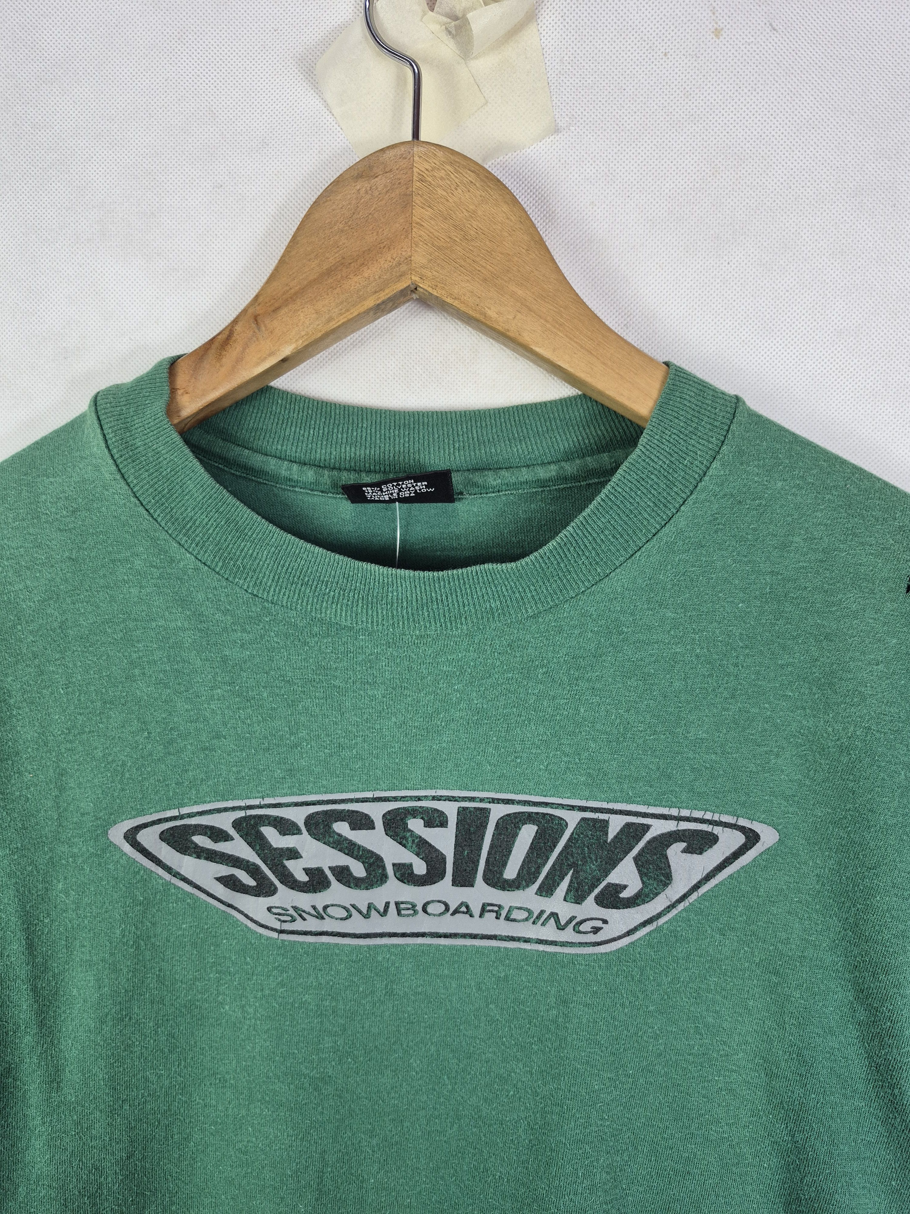 Sessions 🔥 Vintage 90s Sessions Snowboarding Skate Tee Size US M / EU 48-50 / 2 - 3 Thumbnail