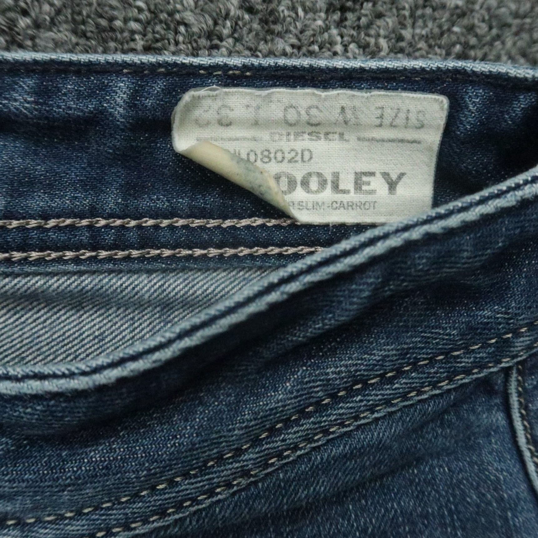 Diesel Diesel Jeans 31x32 Blue Krooley Slim Carrot 5 Pocket Whiskered Mens Size US 31 - 4 Thumbnail