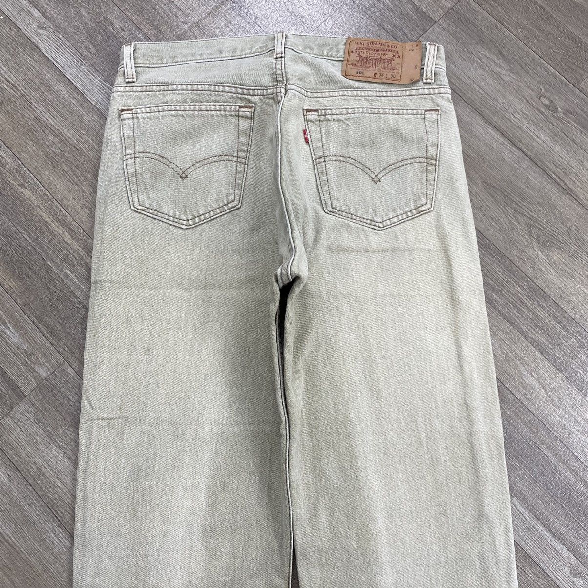 Levi's Vintage Clothing 1990s Vintage Levis Strauss 501 USA 34x30 Jeans Size US 33 - 16 Thumbnail