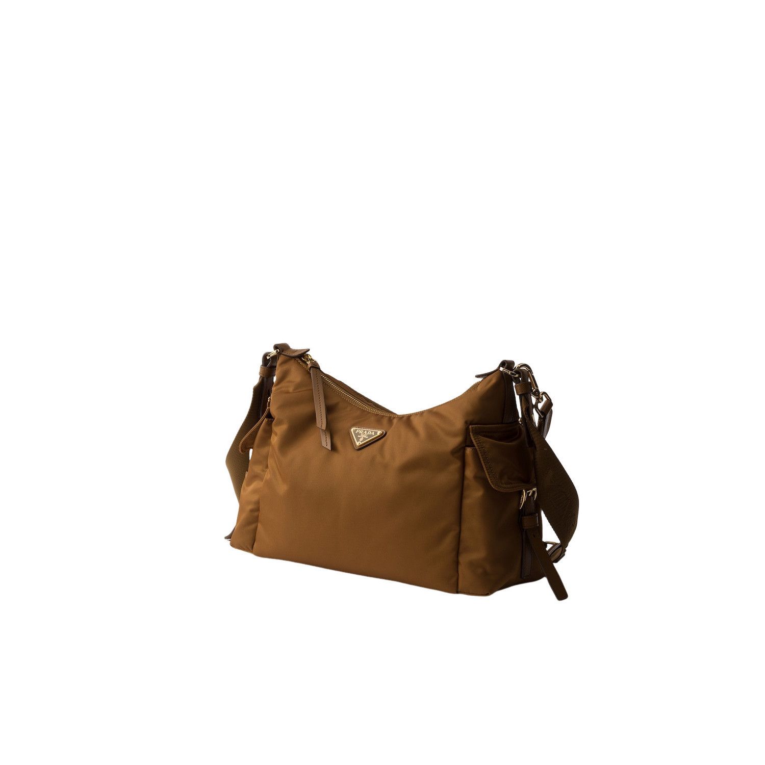 Prada PRADA Explore Large $2500 Brandy Re-Nylon Leather Shoulder B Size ONE SIZE - 2 Thumbnail