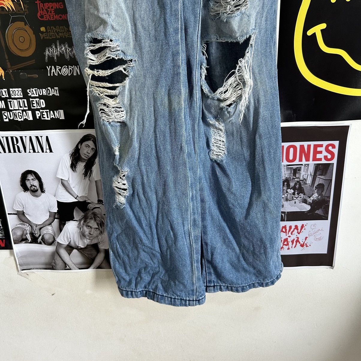 Vintage Vintage Gu Jeans Bid Overall Distressed Denim Size US 34 / EU 50 - 5 Thumbnail