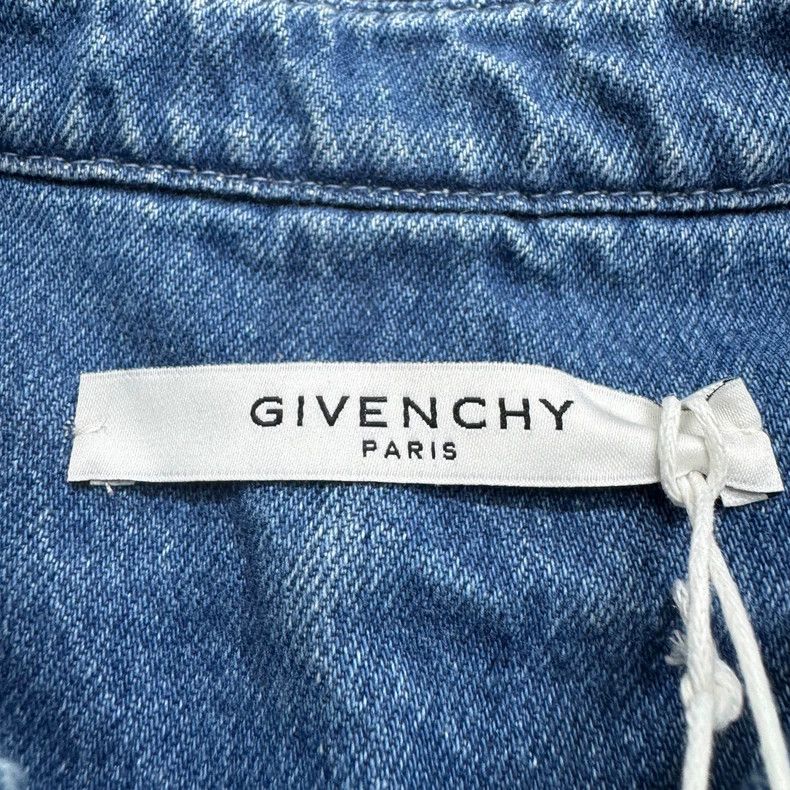 Givenchy Givenchy Distressed Washed Studs Denim Shirt Size US L / EU 52-54 / 3 - 2 Thumbnail