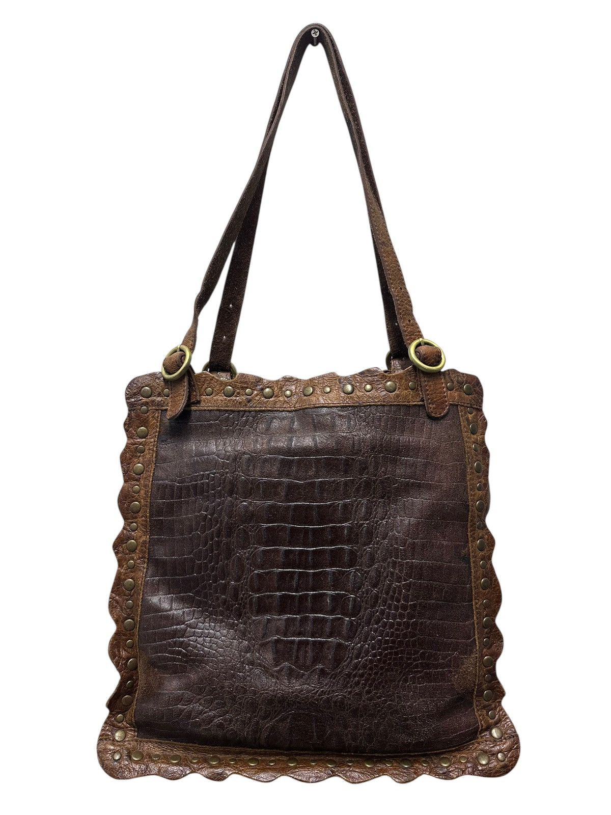 Japanese Brand RARE ‼️ Leather Crocodile Fur Multicolor Handbag Size ONE SIZE - 3 Thumbnail