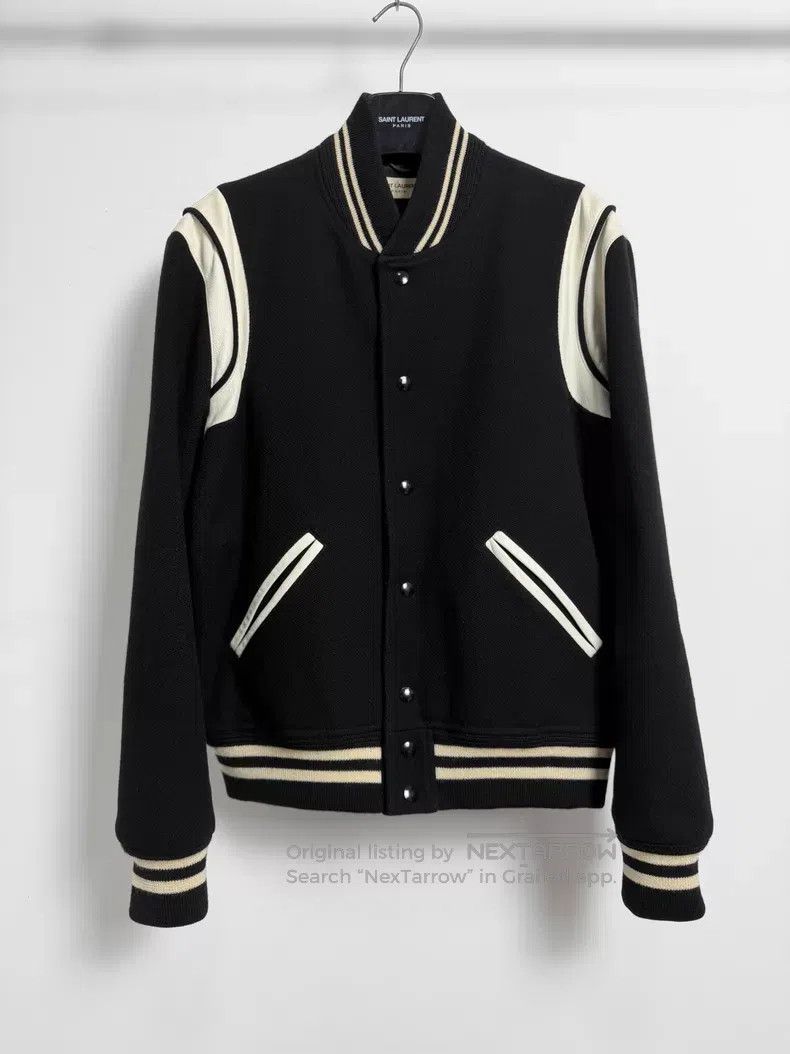 Saint Laurent Paris Saint Laurent Paris Black and White Patchwork Baseball Jac Size US M / EU 48-50 / 2 - 1 Thumbnail
