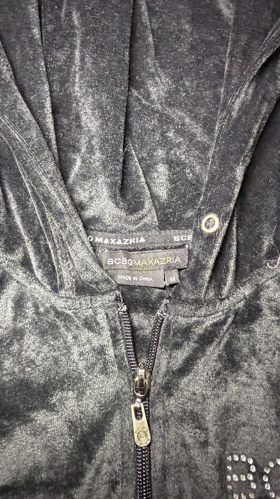Bcbgmaxazria Y2K 2000s BCBG Rhinestone Velvet Track Suit Zip Up Hooded Size M / US 6-8 / IT 42-44 - 5 Thumbnail