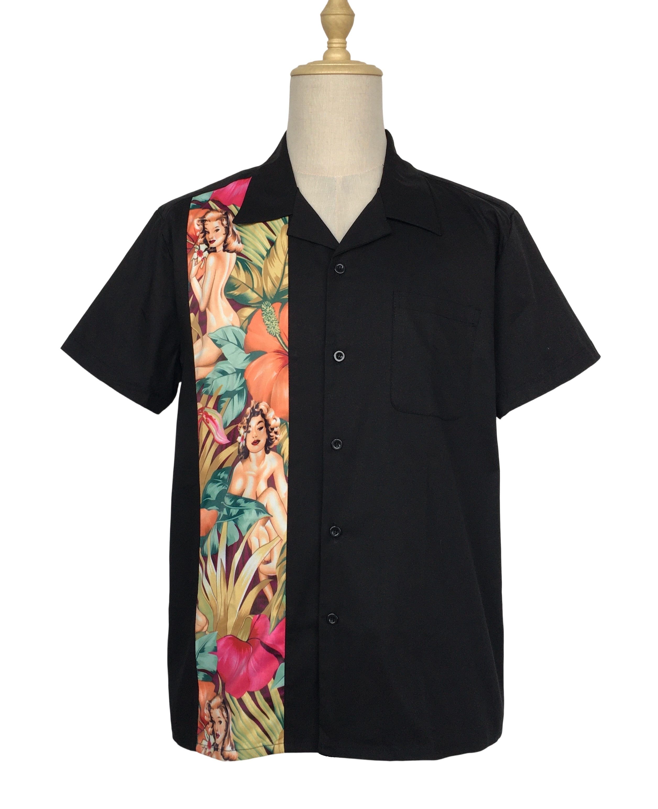 Other Vintage Style Floral Nude Print Cotton Men Panel Shirts Size US XXL / EU 58 / 5 - 1 Thumbnail