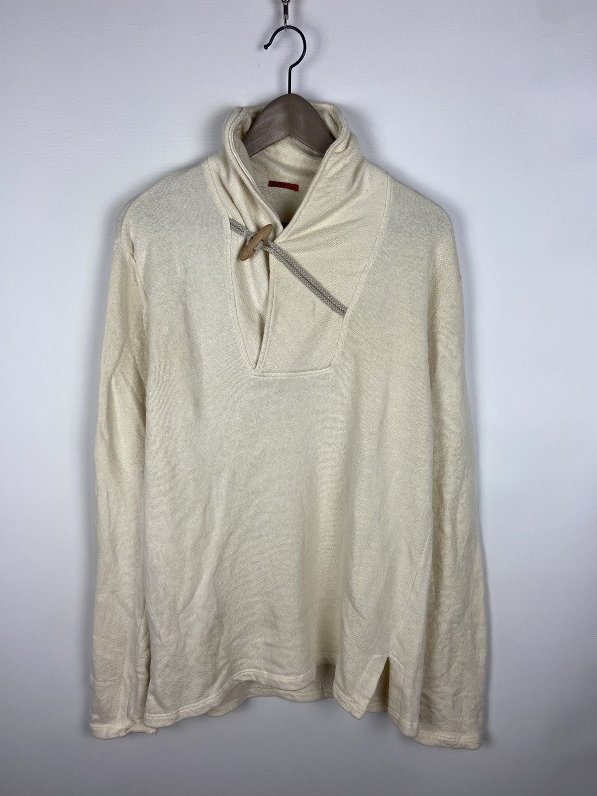 Barena × Designer Barena Shawl Collar Duffle Mens Beige Sweater Luxury Size US M / EU 48-50 / 2 - 1 Thumbnail