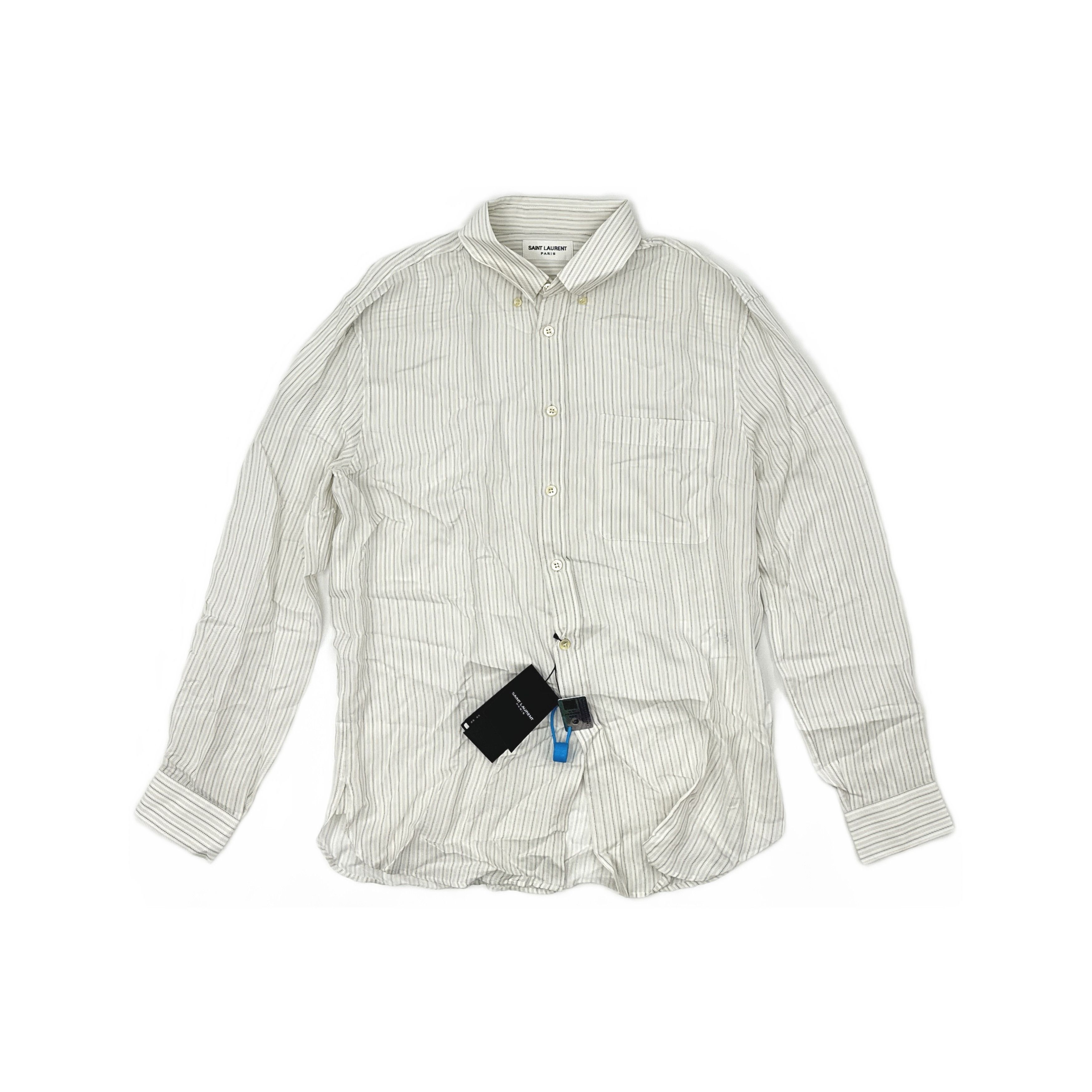 Saint Laurent Paris Saint Laurent Striped Silk Button Up Shirt 38 Size S / US 4 / IT 40 - 1 Thumbnail