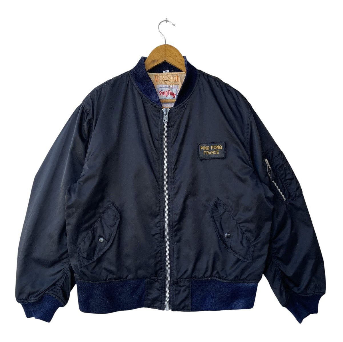 Buzz Rickson's 90s Ping Pong France Eagle Chenille Patch MA-1 Bomber Jacket Size US M / EU 48-50 / 2 - 4 Thumbnail
