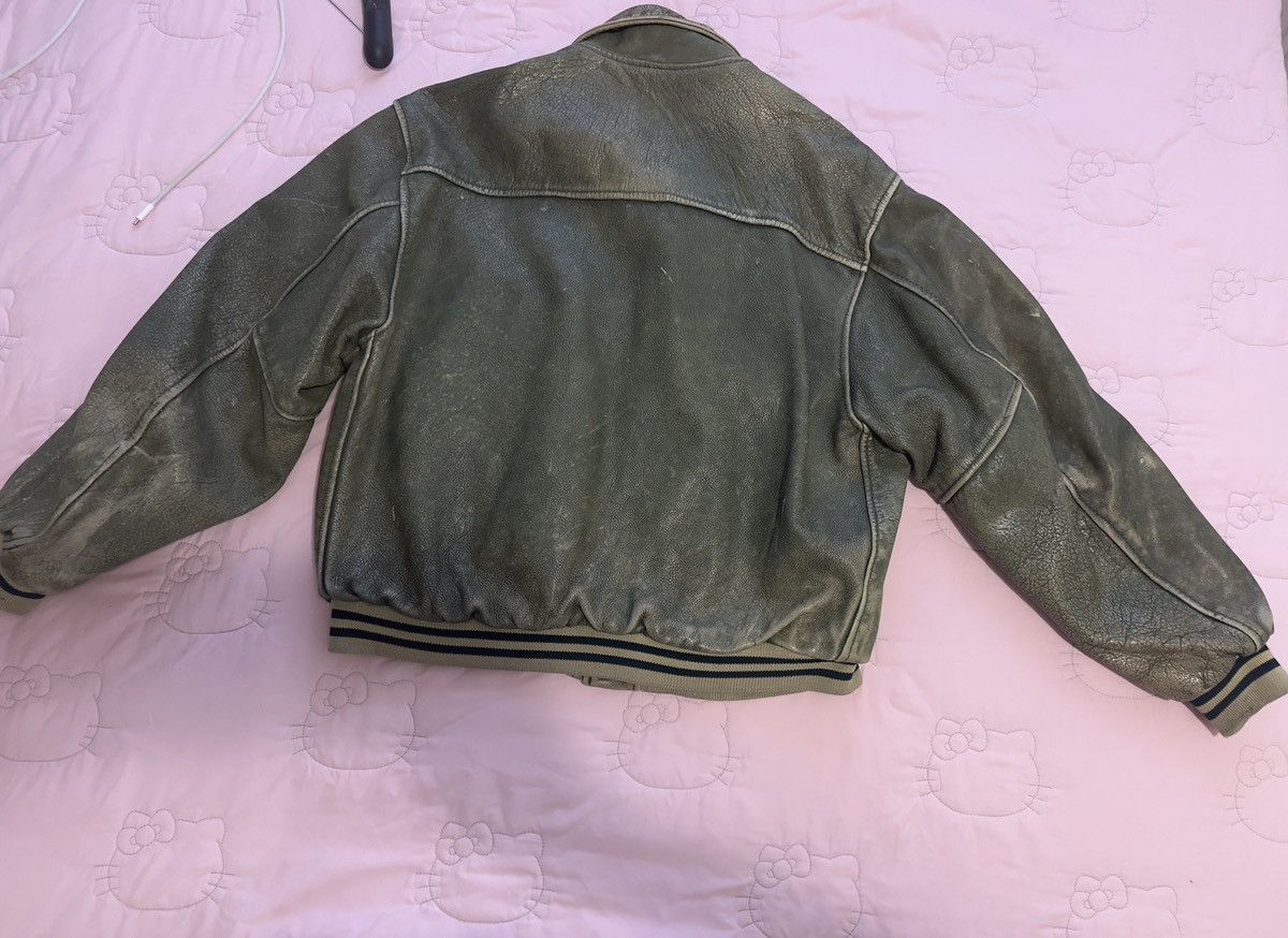 NFL Vintage Redskins Paris Green Leather Varsity Baseball Jacket Size US XL / EU 56 / 4 - 7 Thumbnail