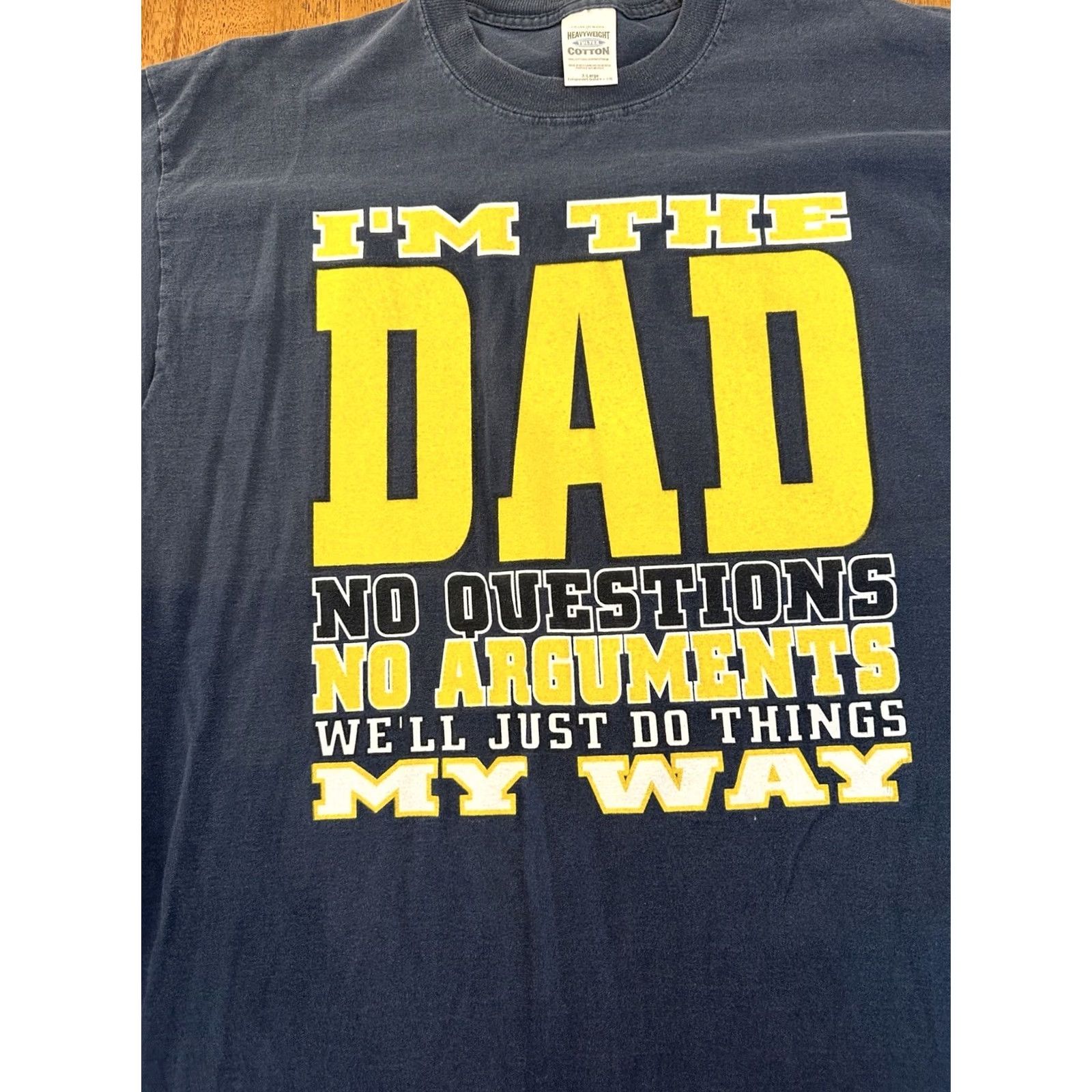Tultex VINTAGE 90s Tultex Dad T Shirt XL Do Things My Way Navy Blue Mens Size US XL / EU 56 / 4 - 2 Thumbnail