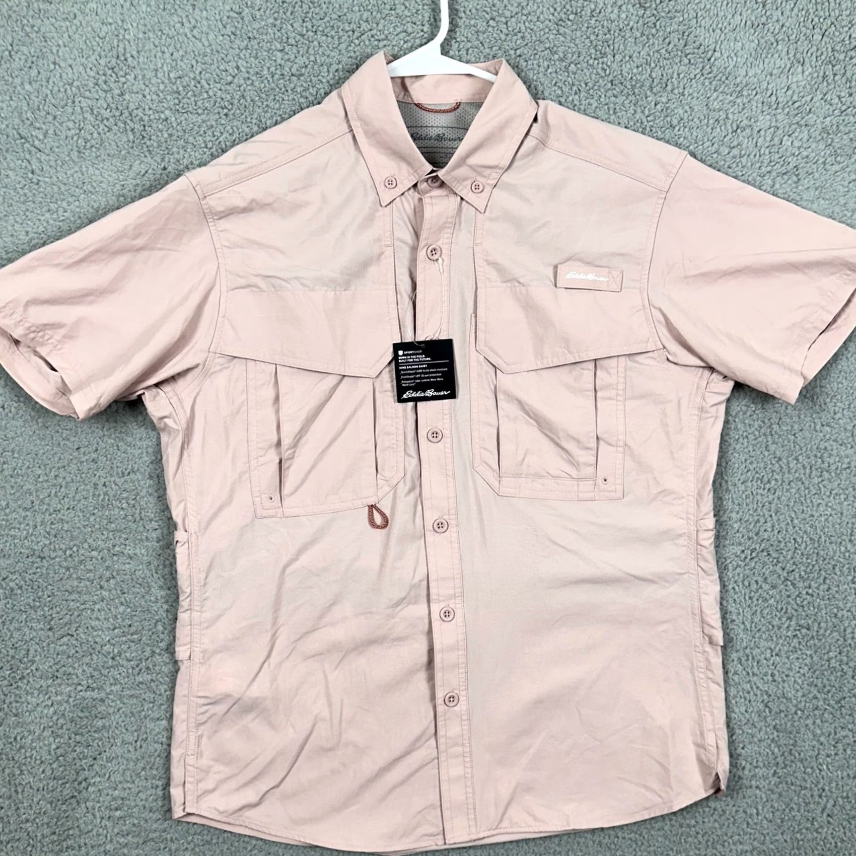 Eddie Bauer Eddie Bauer King Salmon Nylon Shirt Hiking Men Small Pale Pink Vented Sport NEW Size US S / EU 44-46 / 1 - 3 Thumbnail