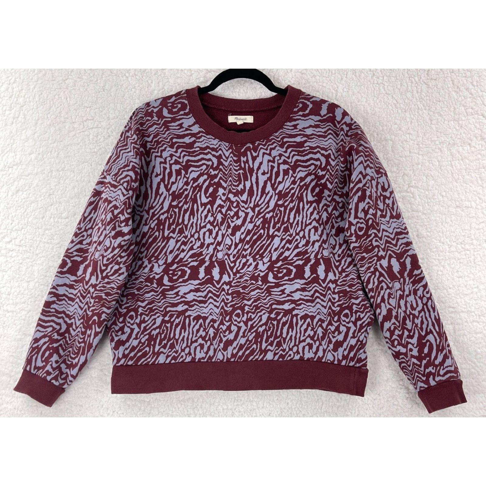 Madewell Madewell Sweater Womens Small Burgundy Tiger Print Crew Neck Long Sleeve Casual Size S / US 4 / IT 40 - 2 Thumbnail