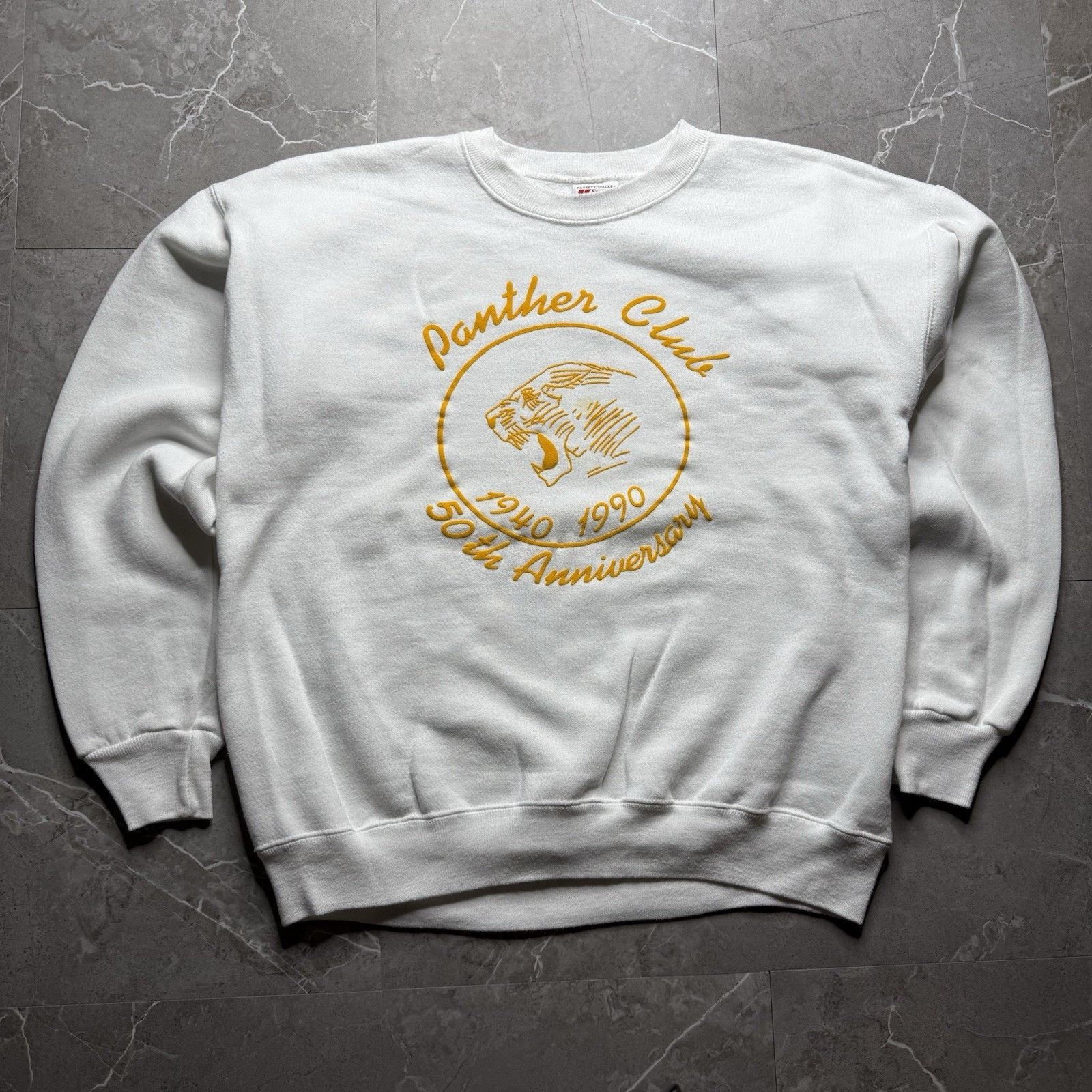 Vintage Vintage 90s Panther Club 50th Anniversary Sweatshirt XL Size US XL / EU 56 / 4 - 1 Thumbnail