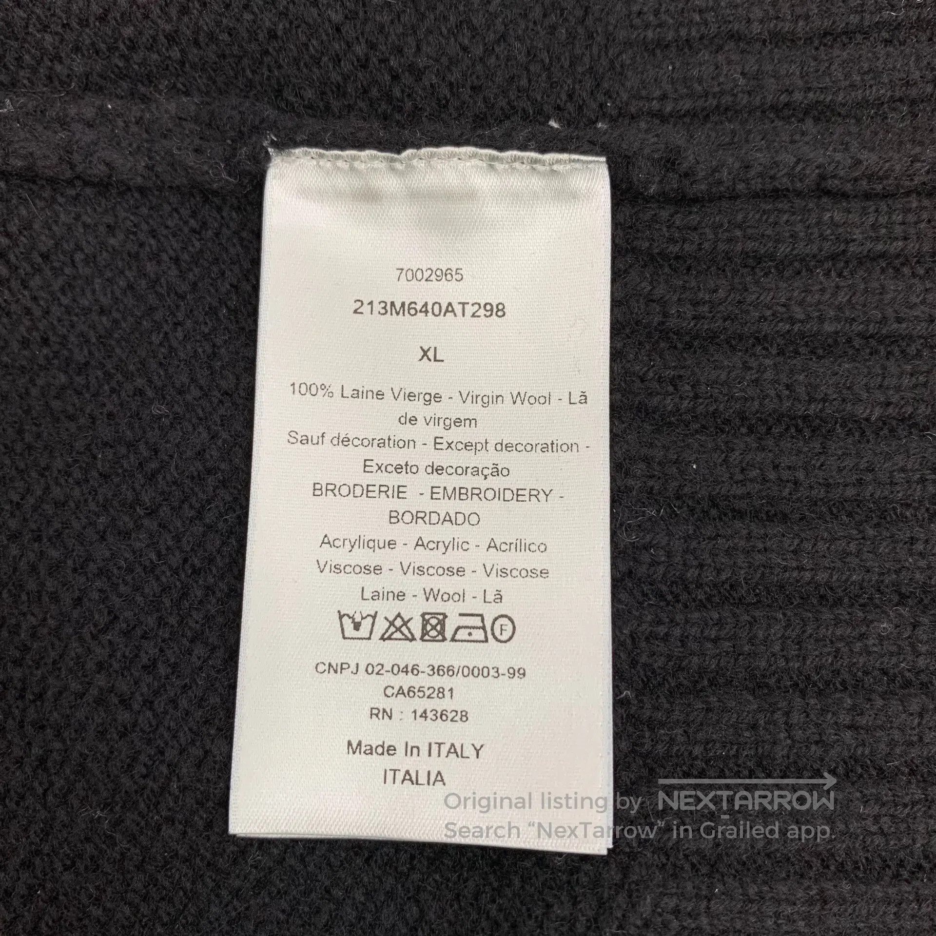 Dior Dior Black cotton round neck long sleeve knitted sweater w Size US XL / EU 56 / 4 - 7 Thumbnail