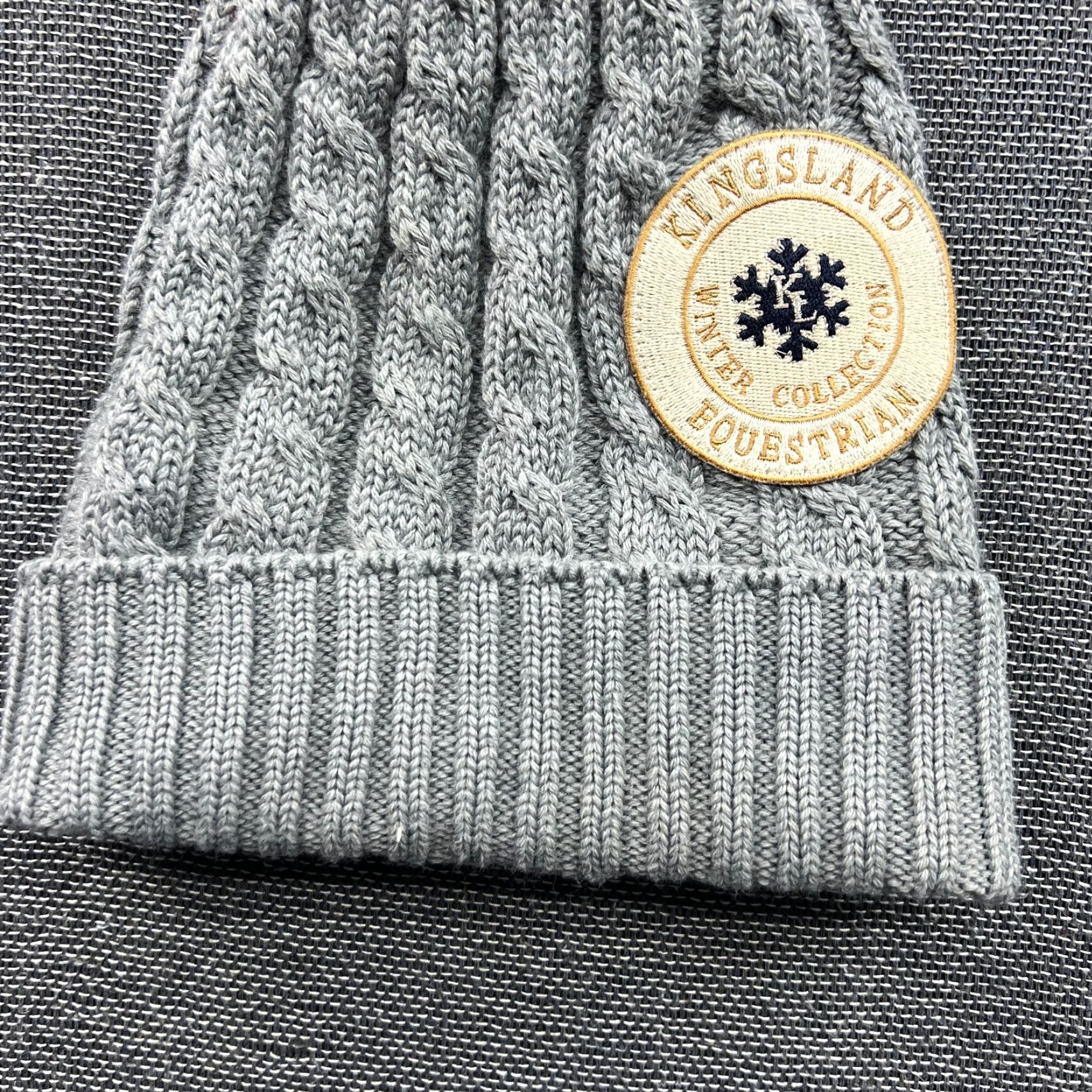 Vintage Kingsland Beanie One Size Womens Gray Cable Knit Lined Knit Equestrian Wool Gray Cable Knit Beanie Size ONE SIZE - 6 Thumbnail