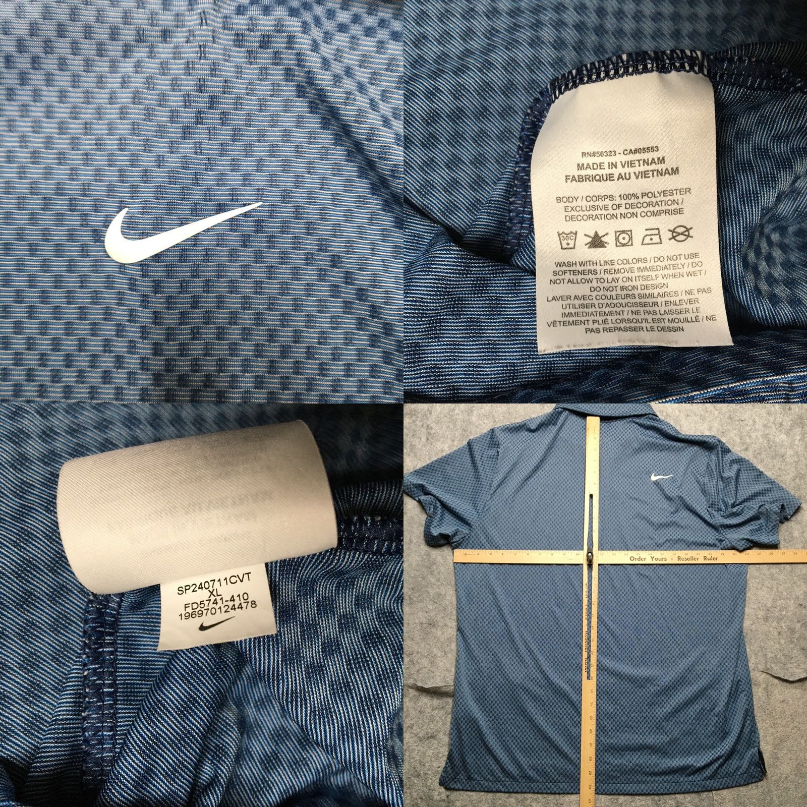 Nike Nike Golf Polo Shirt Men XL Jacquard Blue Performance Logo Pro Scottie Back Size US XL / EU 56 / 4 - 8 Thumbnail