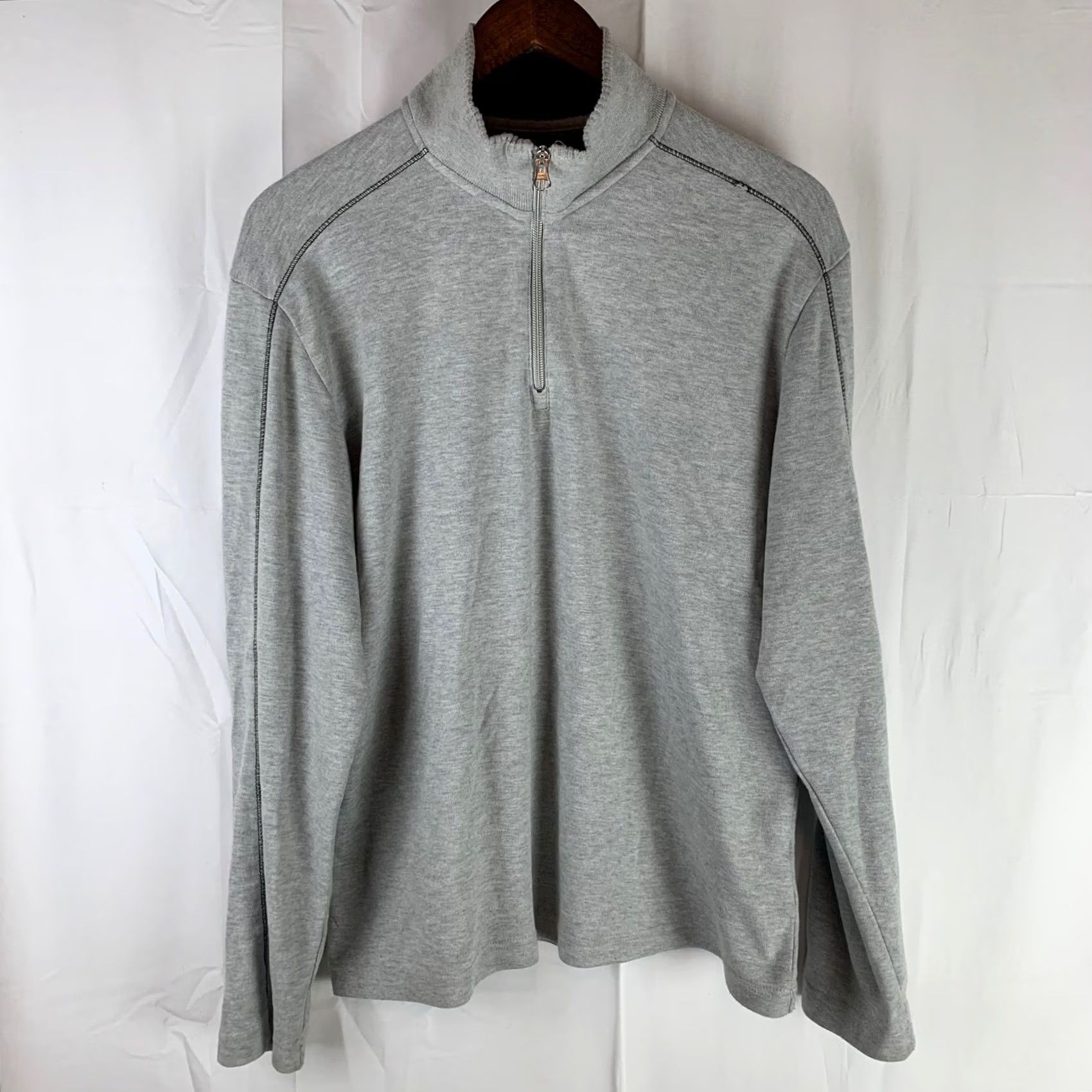 Robert Graham Robert Graham Quarter Zip Pullover Mens Medium Gray Classic Fit Mock Neck Sweatshirt Sweater Pullover Size US M / EU 48-50 / 2 - 2 Thumbnail