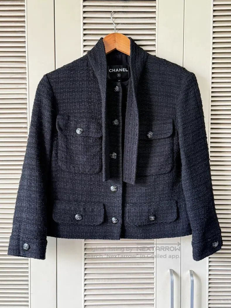 Chanel Chanel Black four-pocket jacket Size XXS / US 00 / IT 34 - 1 Thumbnail