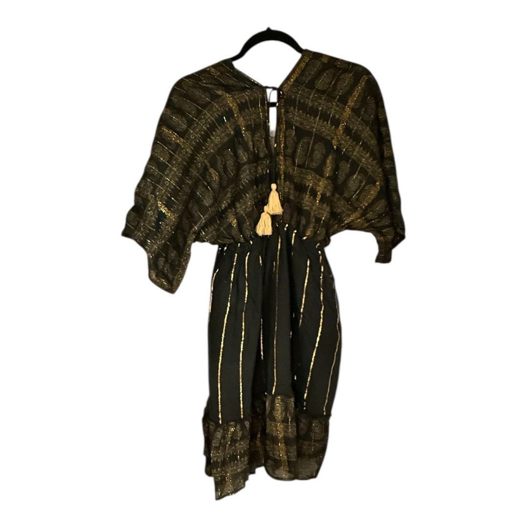 Other Ashley Taylor Metallic Print V-Neck Boho Kimono Dress Size ONE SIZE - 4 Thumbnail