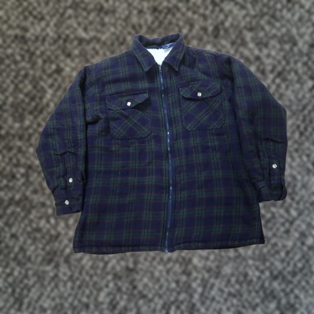 Vintage VINTAGE Mountain Club Shirt Jacket Flannel Lined Plaid Cowboy Western Button-Up Large Mens Blue Size US L / EU 52-54 / 3 - 1 Thumbnail