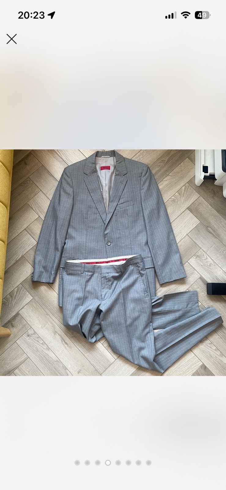 Hugo Boss Hugo Boss Red Label 2 Piece Awe Holl Pin Stripe Suit Size 48R - 4 Thumbnail