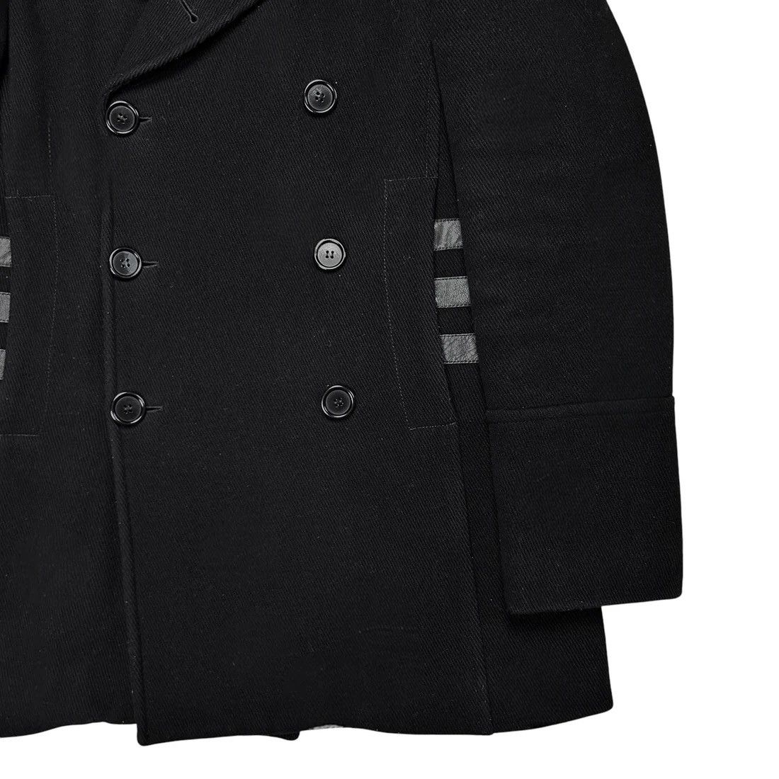 Dirk Bikkembergs Dirk Bikkembergs Leather Striped Caban Coat Size US L / EU 52-54 / 3 - 6 Thumbnail