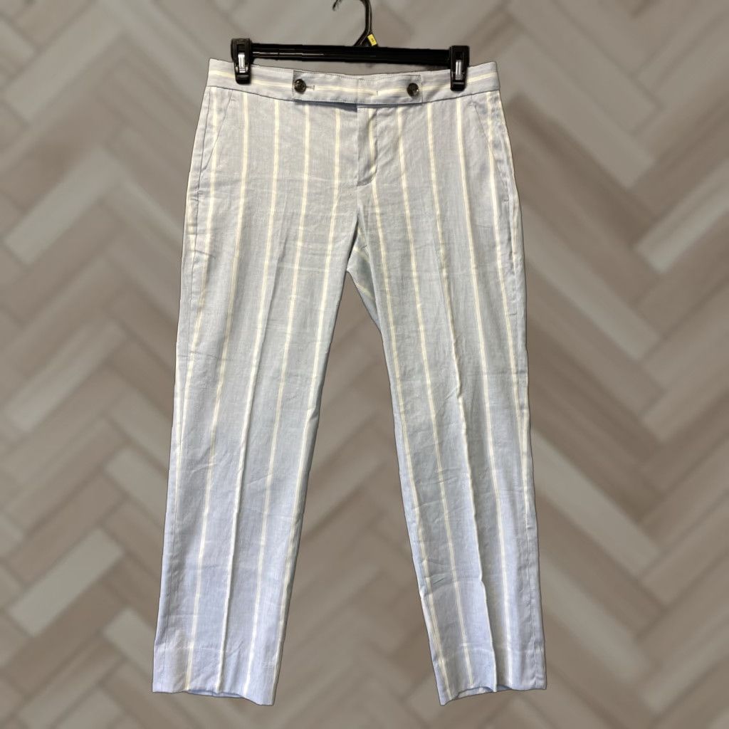 Banana Republic Vintage Banana Republic Linen Blend Pants Women Size 6 Striped Blue White Casual Dress Size 28" / US 6 / IT 42 - 1 Thumbnail
