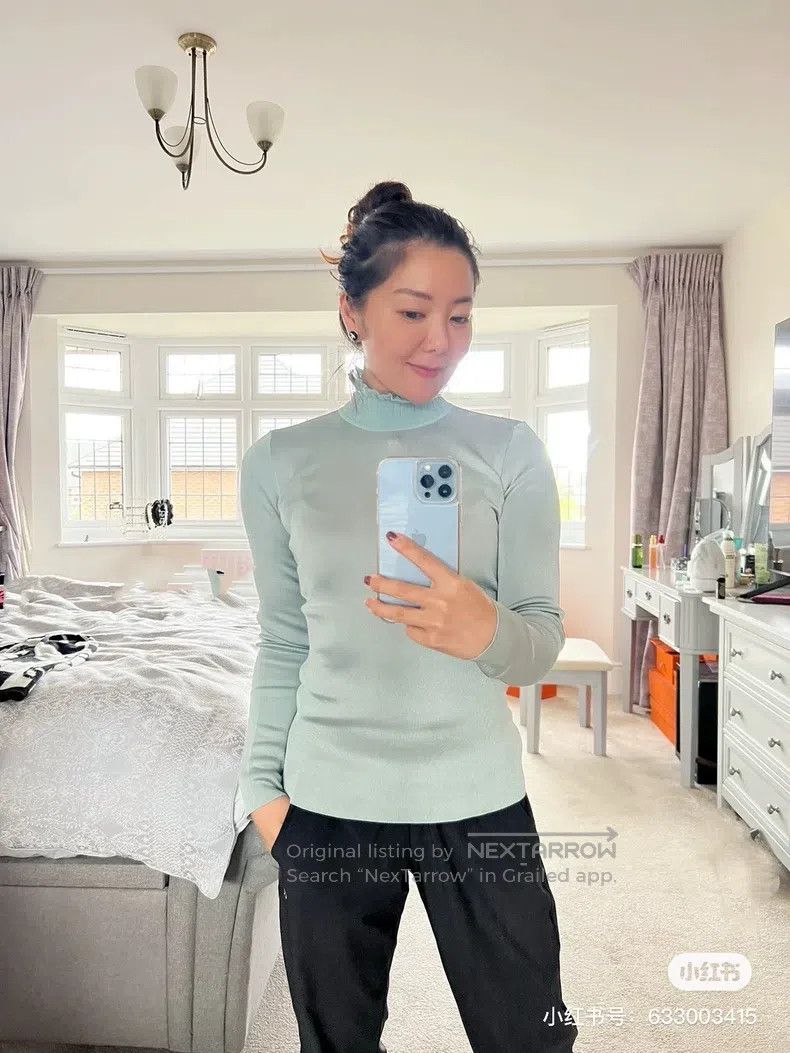 Hermes Hermes Lake Blue Lace Collar Knit Top Size XS / US 0-2 / IT 36-38 - 3 Thumbnail