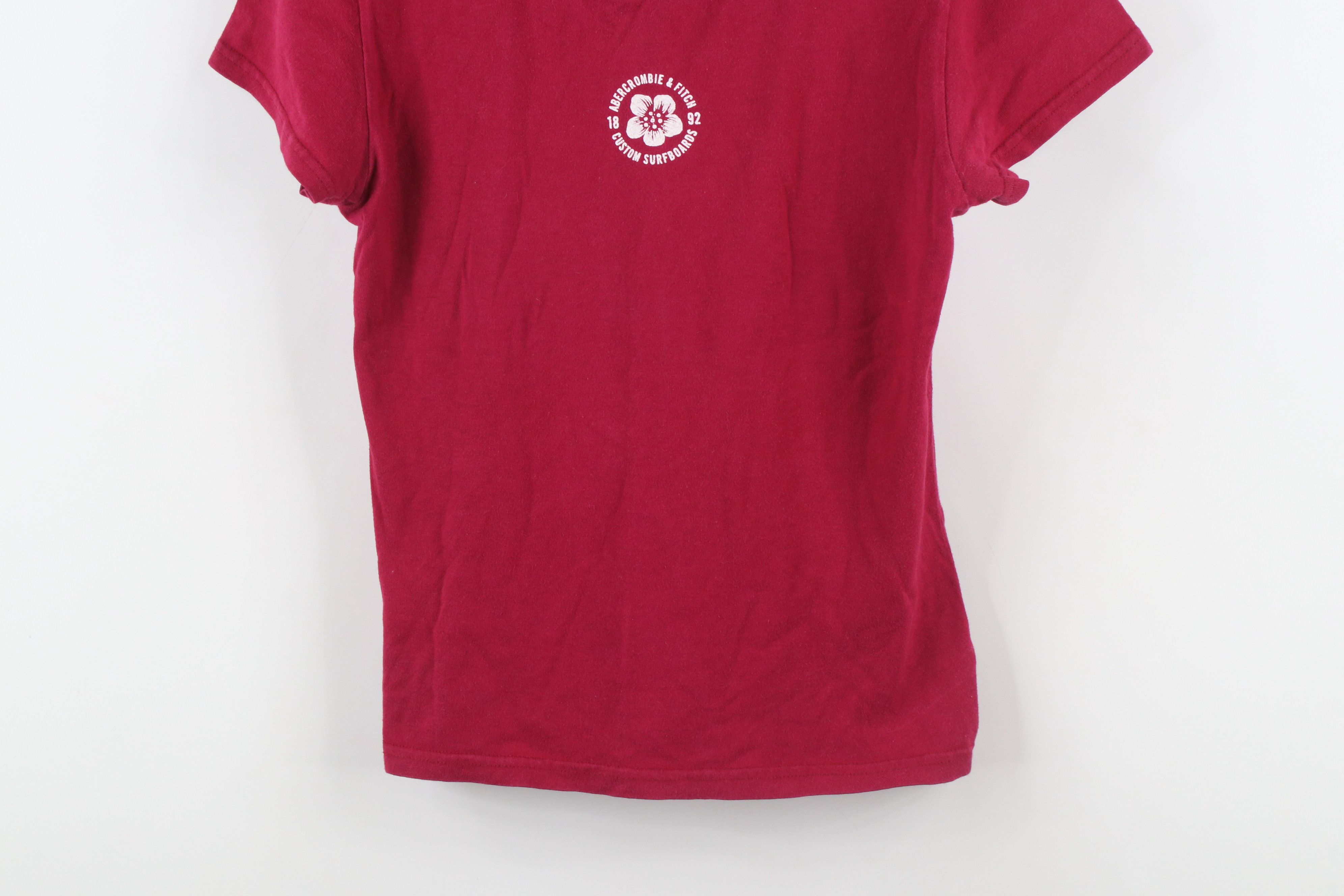 Abercrombie & Fitch × Vintage Vintage 90s Y2K Abercrombie & Fitch Surfboard T-Shirt Red Size L / US 10 / IT 46 - 3 Thumbnail
