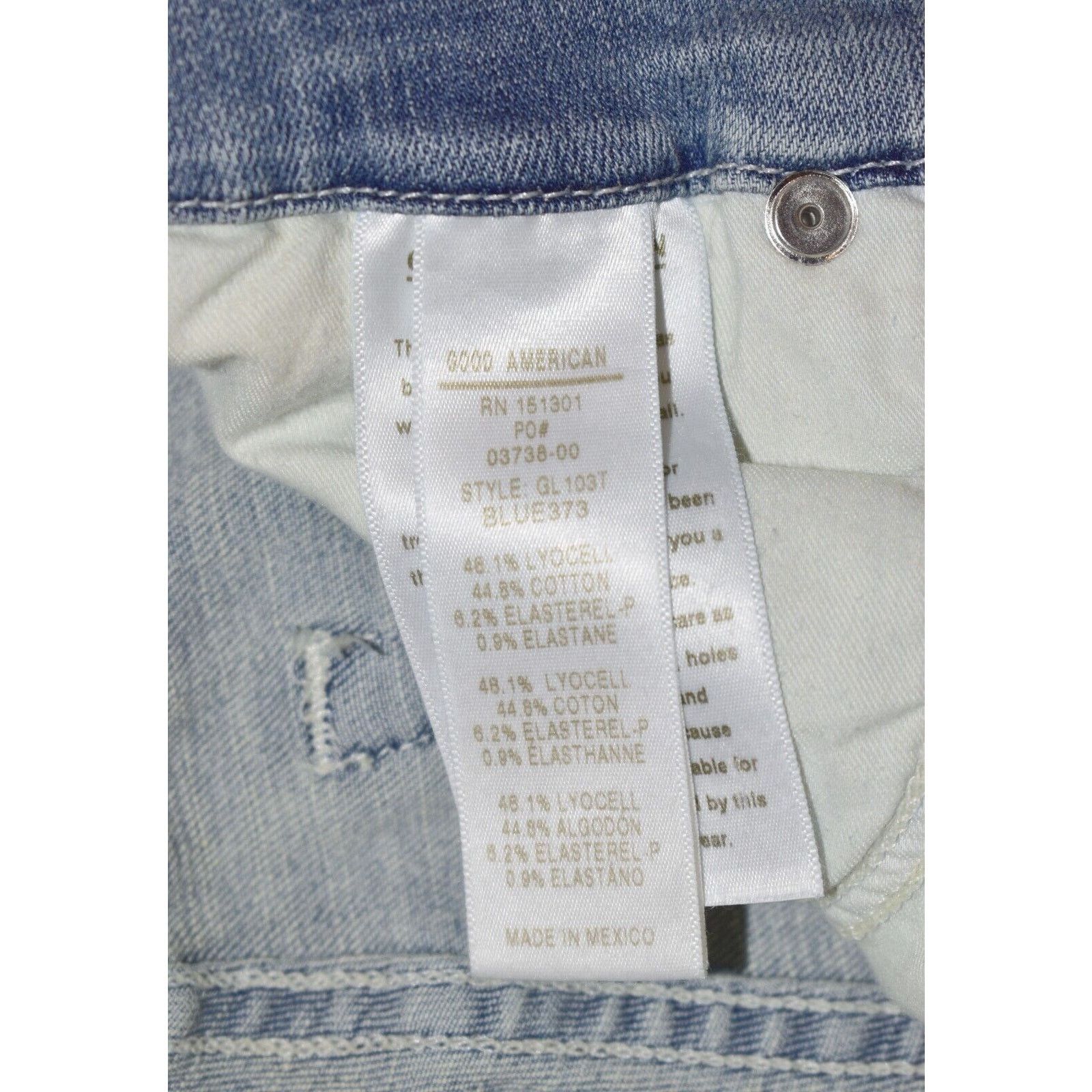 Good American A7 NWT GOOD AMERICAN Good Legs Blue Raw Hem Jeans Sz 10 W28 Size 28" / US 6 / IT 42 - 6 Thumbnail