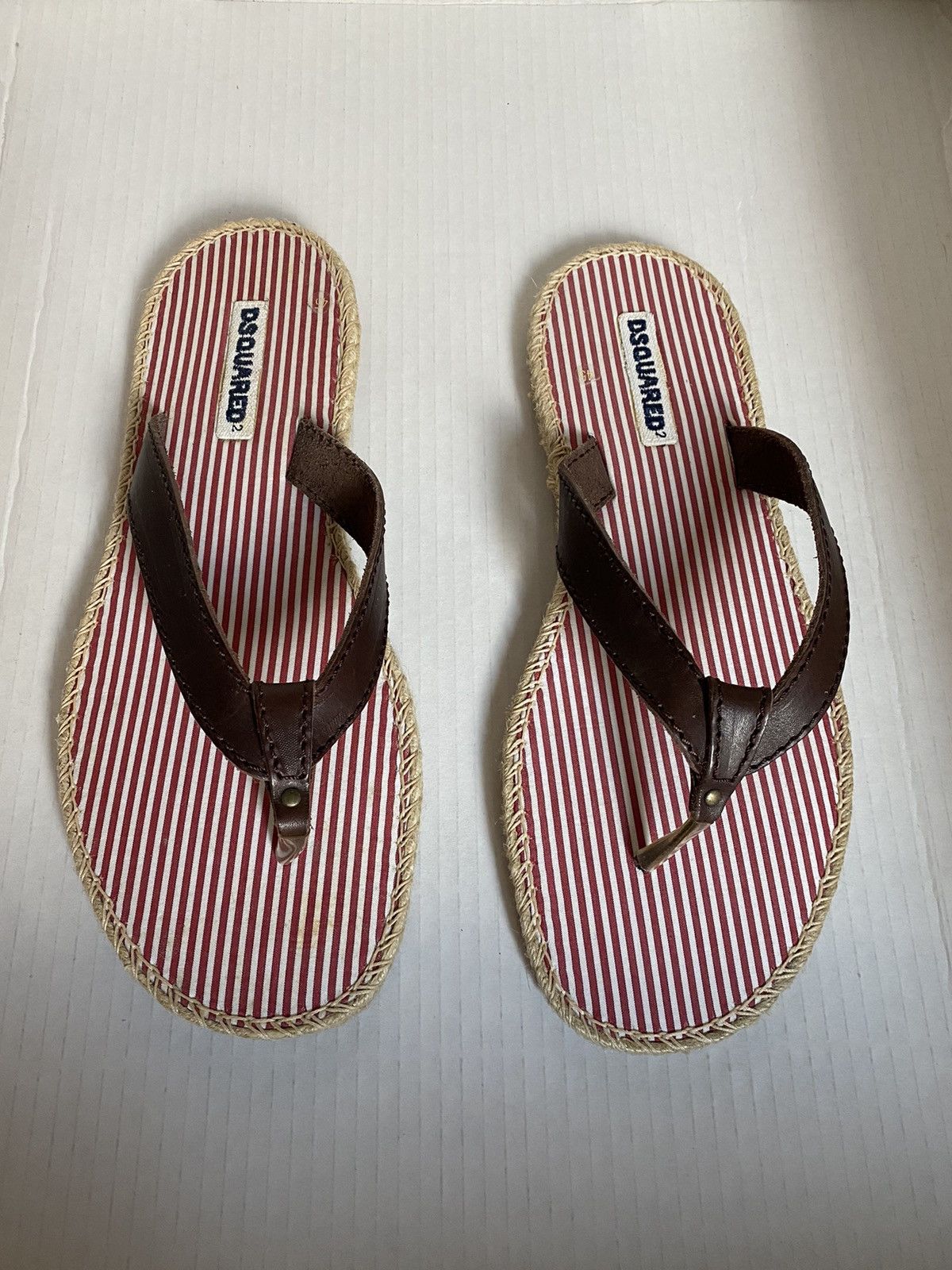 Dsquared2 Dsquared2 espadrille leather thong resort sandals 45 NEW Size US 12 / EU 45 - 1 Thumbnail
