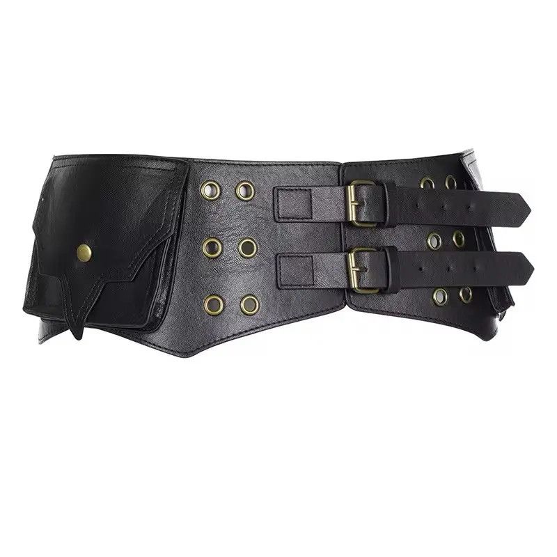 Japanese Brand Vintage Big Pockets Pu Leather Belt Y2K Safari Style Size ONE SIZE - 5 Thumbnail