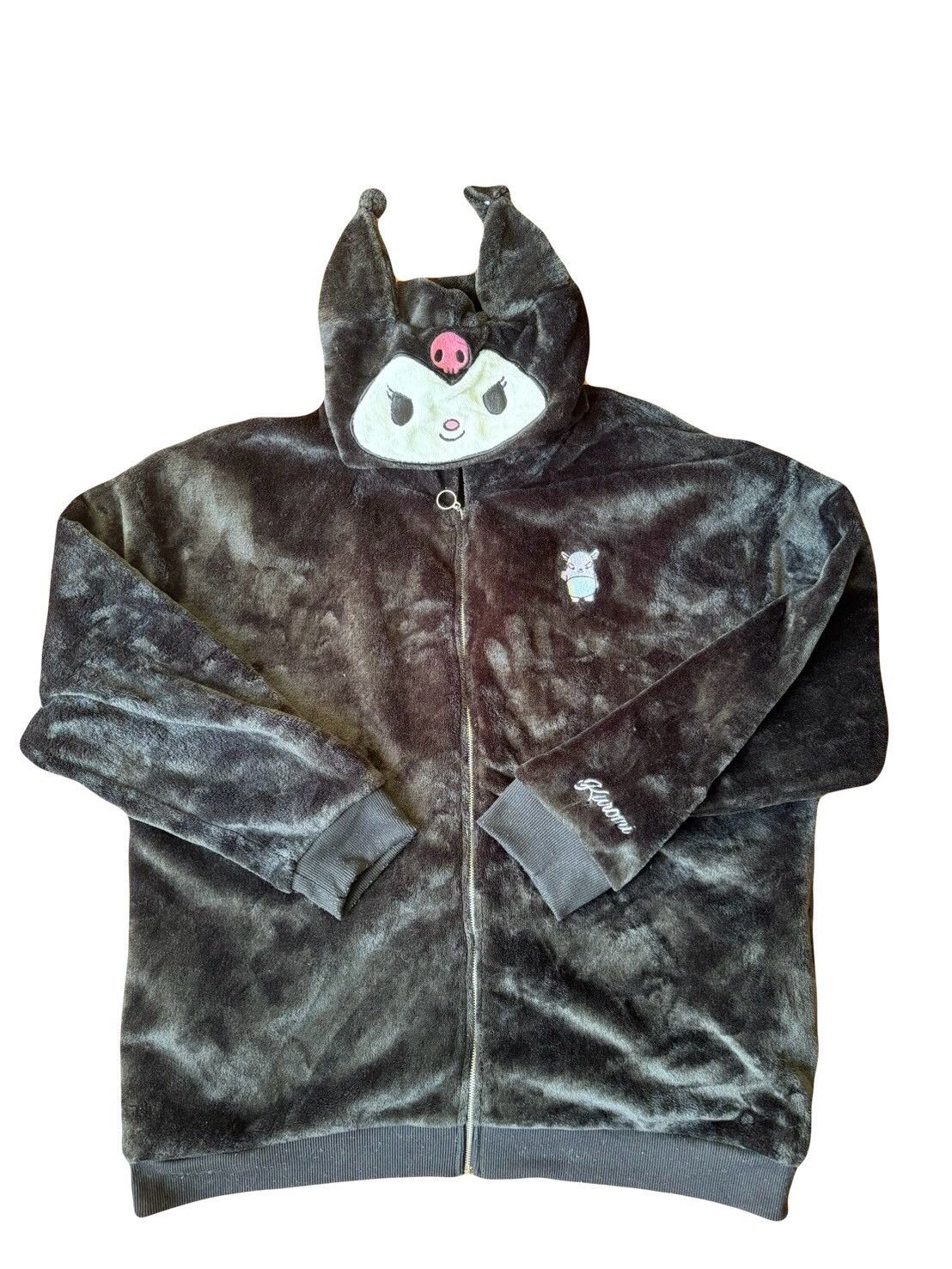 Japanese Brand × Vintage Sanrio Kuromi fleece hoodie (rare). Size US L / EU 52-54 / 3 - 1 Thumbnail