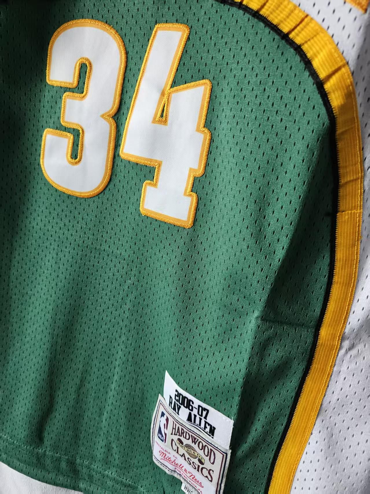 NBA Seattle Supersonics 34 Ray Allen Jersey Stitched Green Size US M / EU 48-50 / 2 - 4 Thumbnail