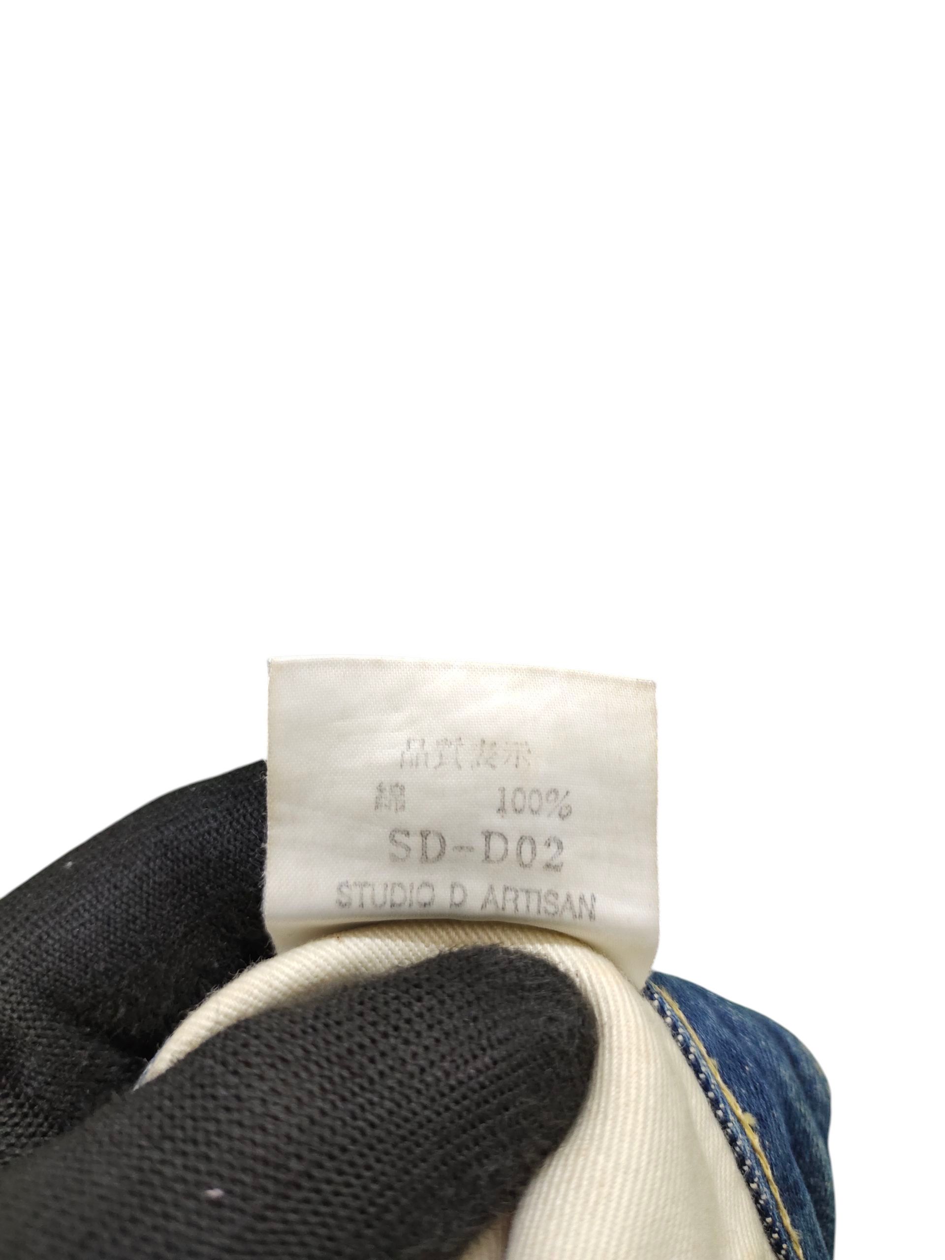 Studio D'Artisan 1990s Studio D' Artisan Selvedge Patchwork Distress Jeans Size US 32 / EU 48 - 13 Thumbnail