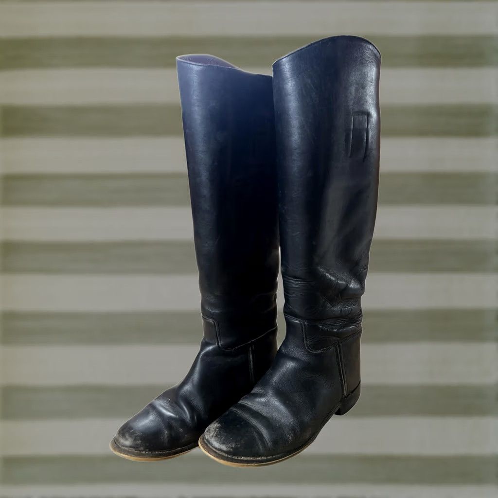 Marlboro Marlborough Riding Boot Womens 5 Black Leather Knee High Lined England Size US 5 / IT 35 - 1 Thumbnail