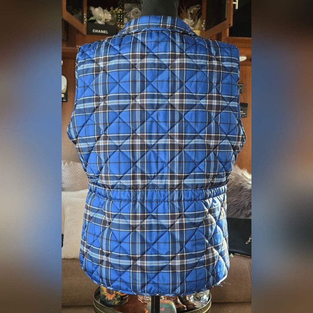 St. Johns Bay St. John's Bay Vibrant Blue Plaid Quilted Vest Size L / US 10 / IT 46 - 5 Thumbnail