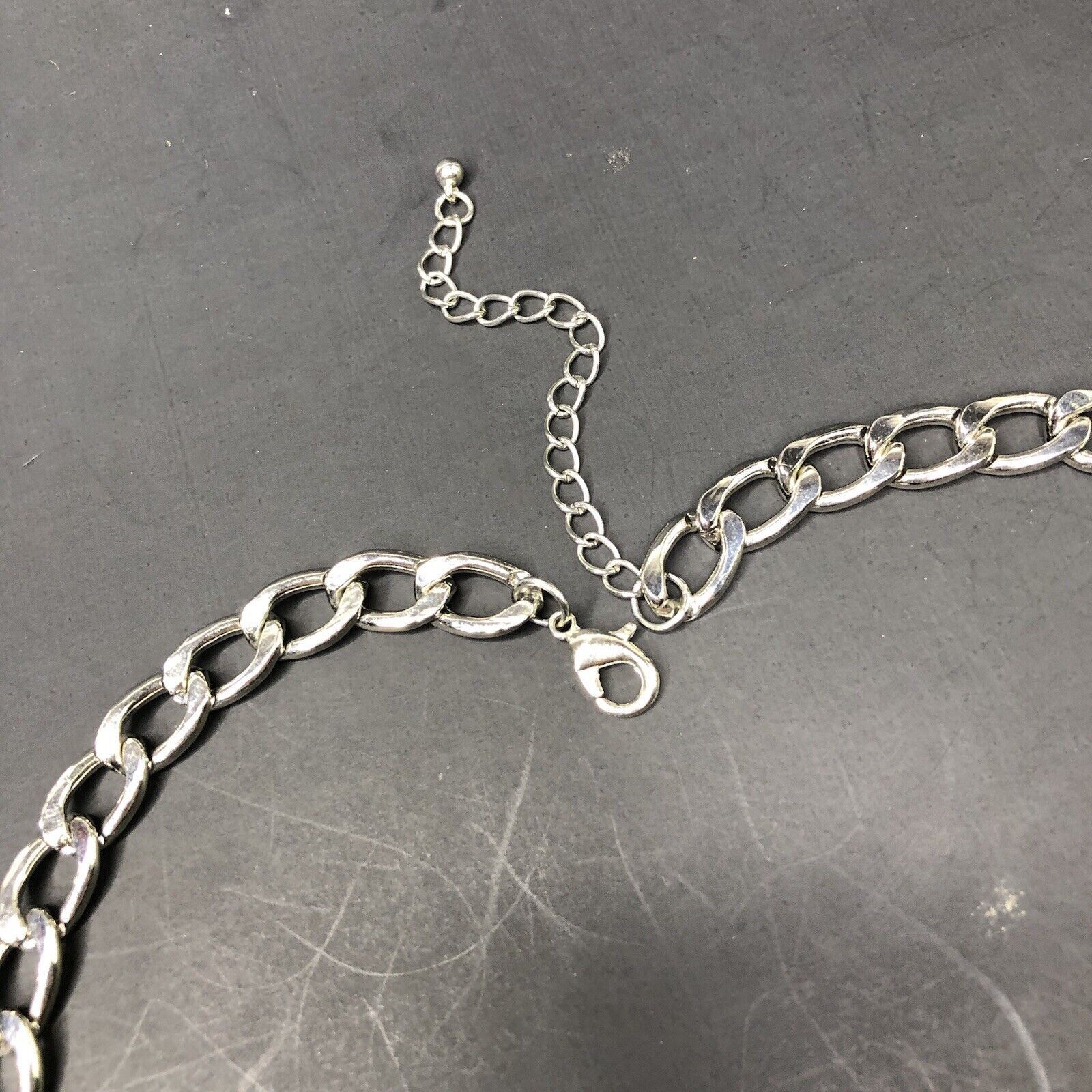 Other Heart Cuban Link Chain Clear Rhinestones Pendant necklace18" Size ONE SIZE - 5 Thumbnail