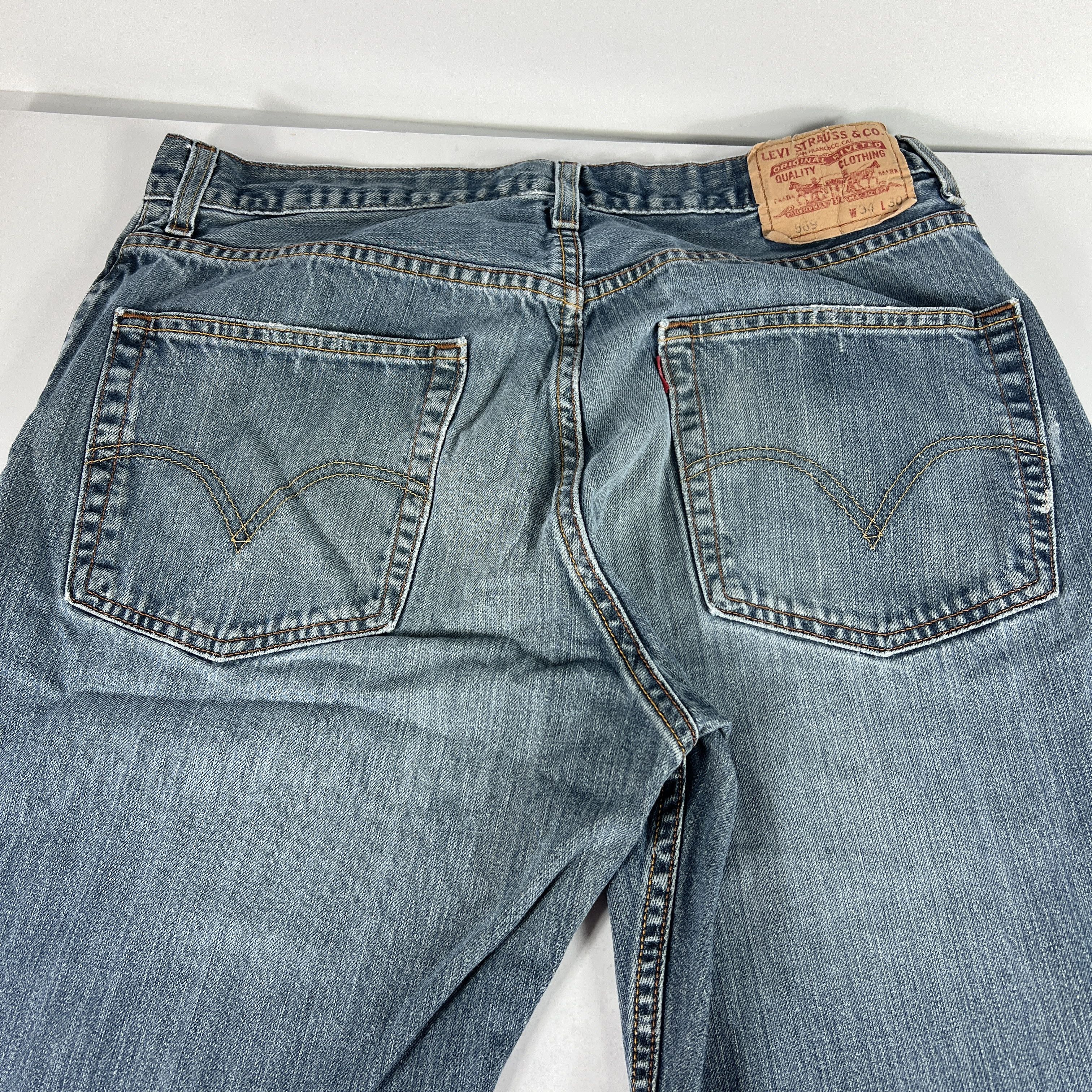 Levi's Y2K Levi's Jean 569 Loose Straight Blue Faded Thrashed Denim Size US 34 / EU 50 - 14 Thumbnail