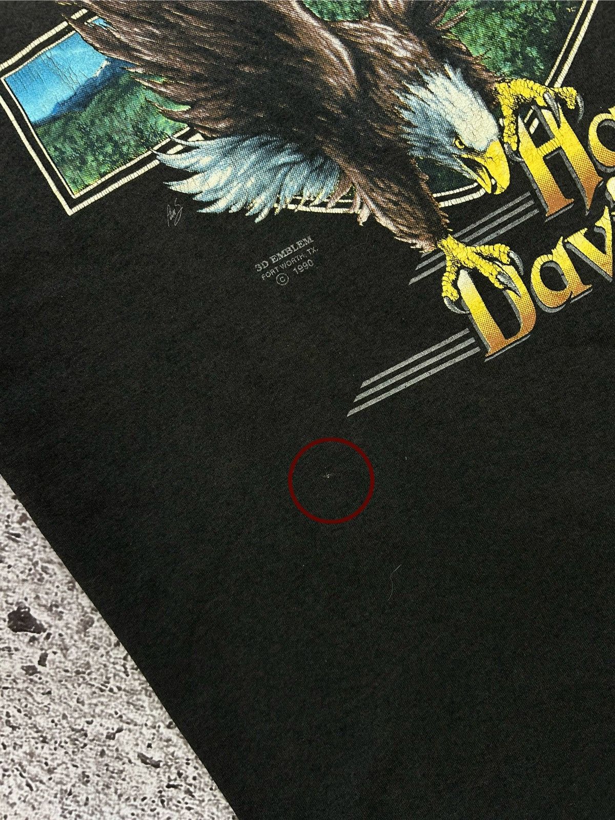 Harley Davidson × Vintage Rare Vintage Harley Davidson 3D Emblem 1990 Eagle USA Tee Size US XL / EU 56 / 4 - 12 Thumbnail